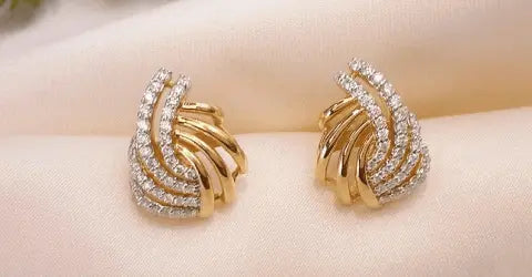 Yellow Gold Diamond Earrings