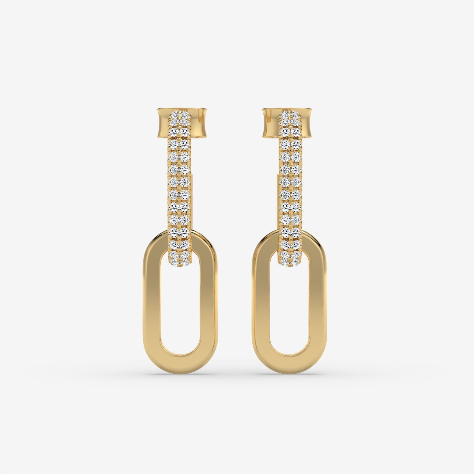 White Gold Round Cut Hoop Earrings with 0.50 CT Diamonds in 14K Gold