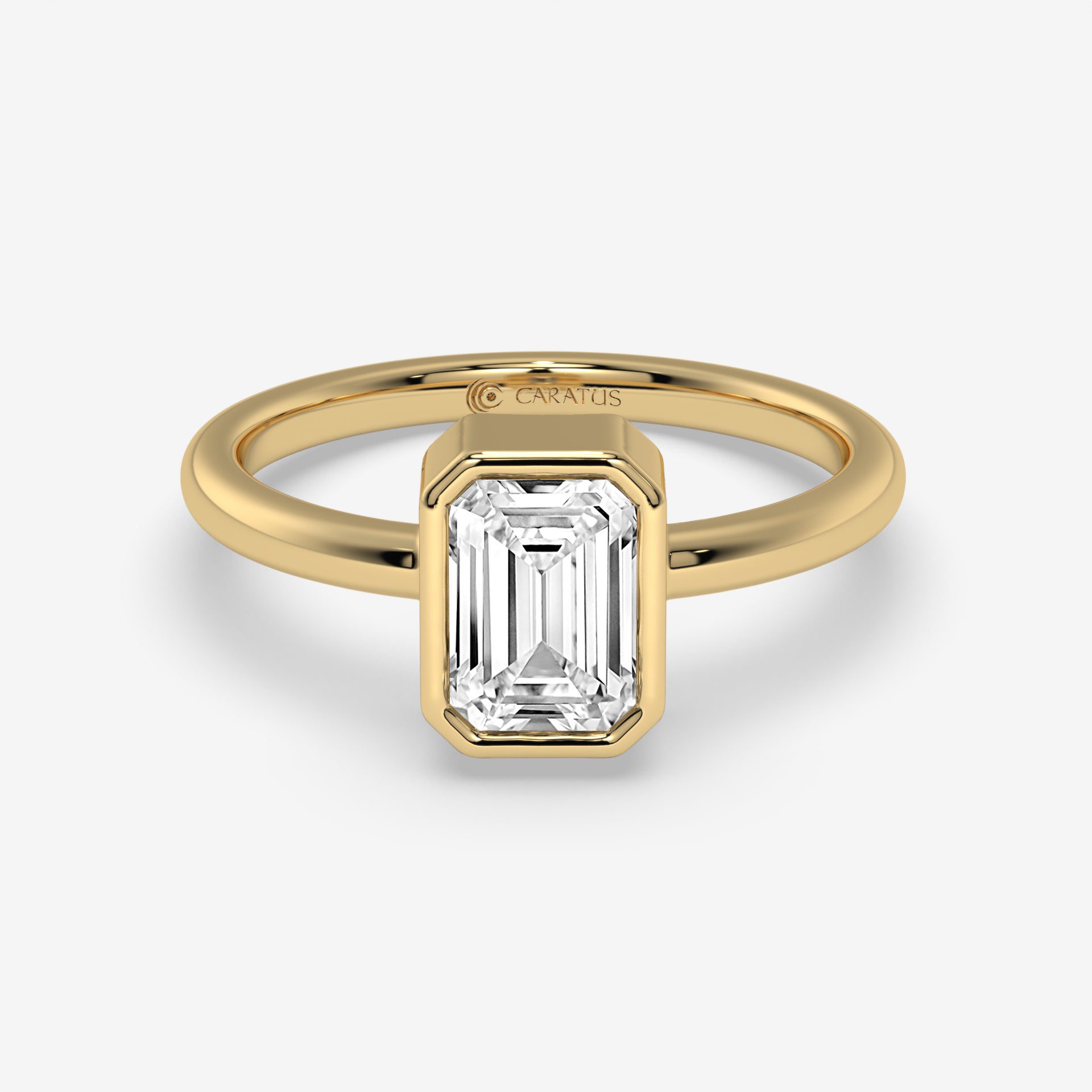 1.00 CT Rose Gold Emerald-Cut Diamond Engagement Ring