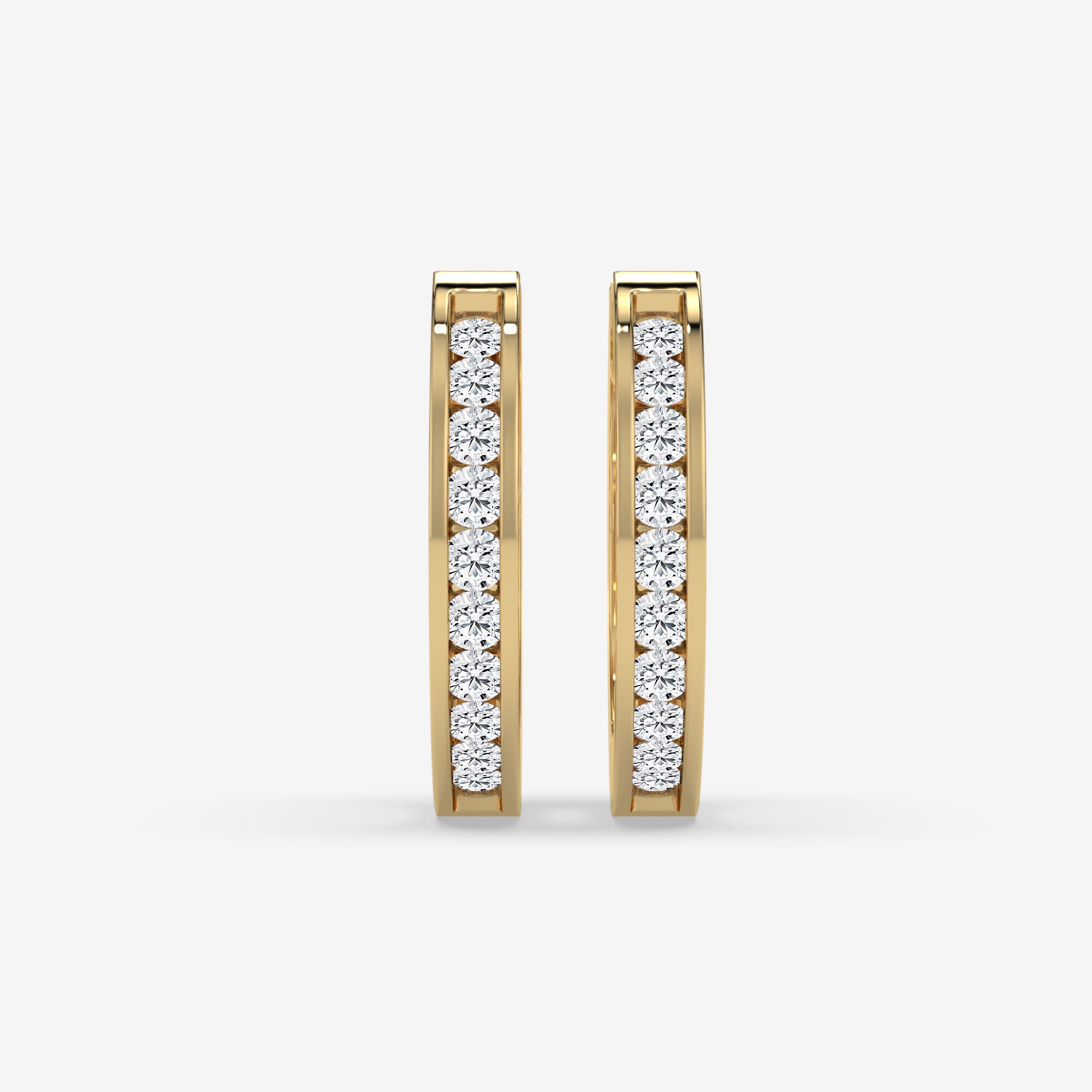 White Gold Classic Diamond Hoop Earrings