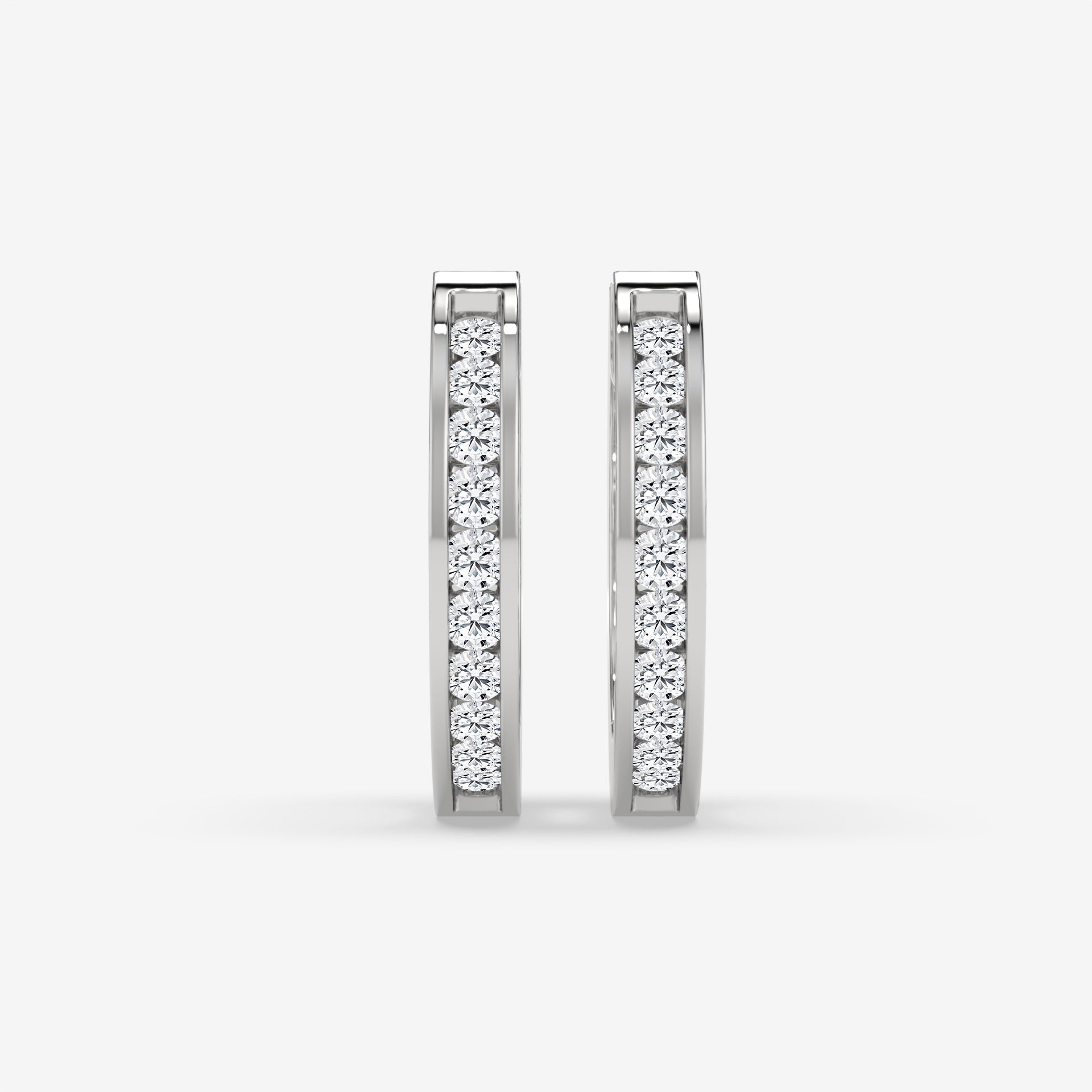 White Gold Classic Diamond Hoop Earrings