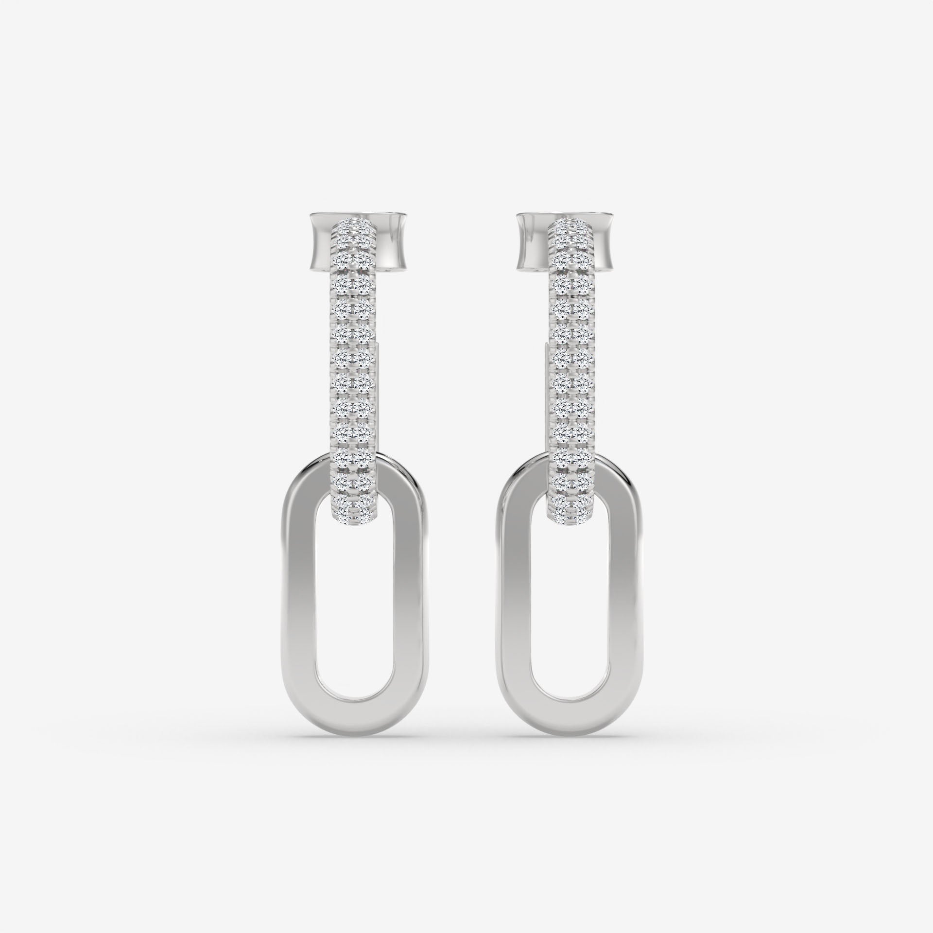 Yellow Gold Round Cut Hoop Earrings with 0.50 CT Diamonds in 14K Gold