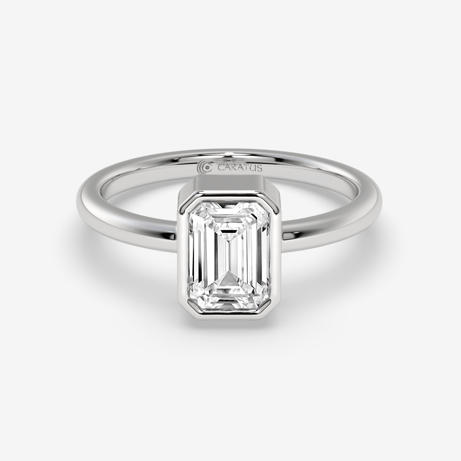 1.00 CT Rose Gold Emerald-Cut Diamond Engagement Ring