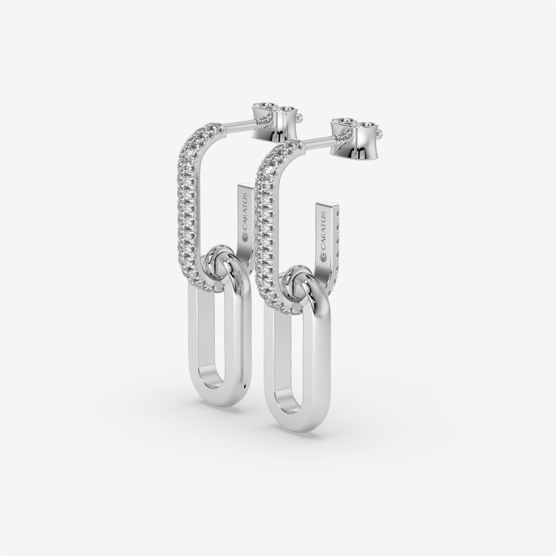 White Gold Round Cut Hoop Earrings with 0.50 CT Diamonds in 14K Gold