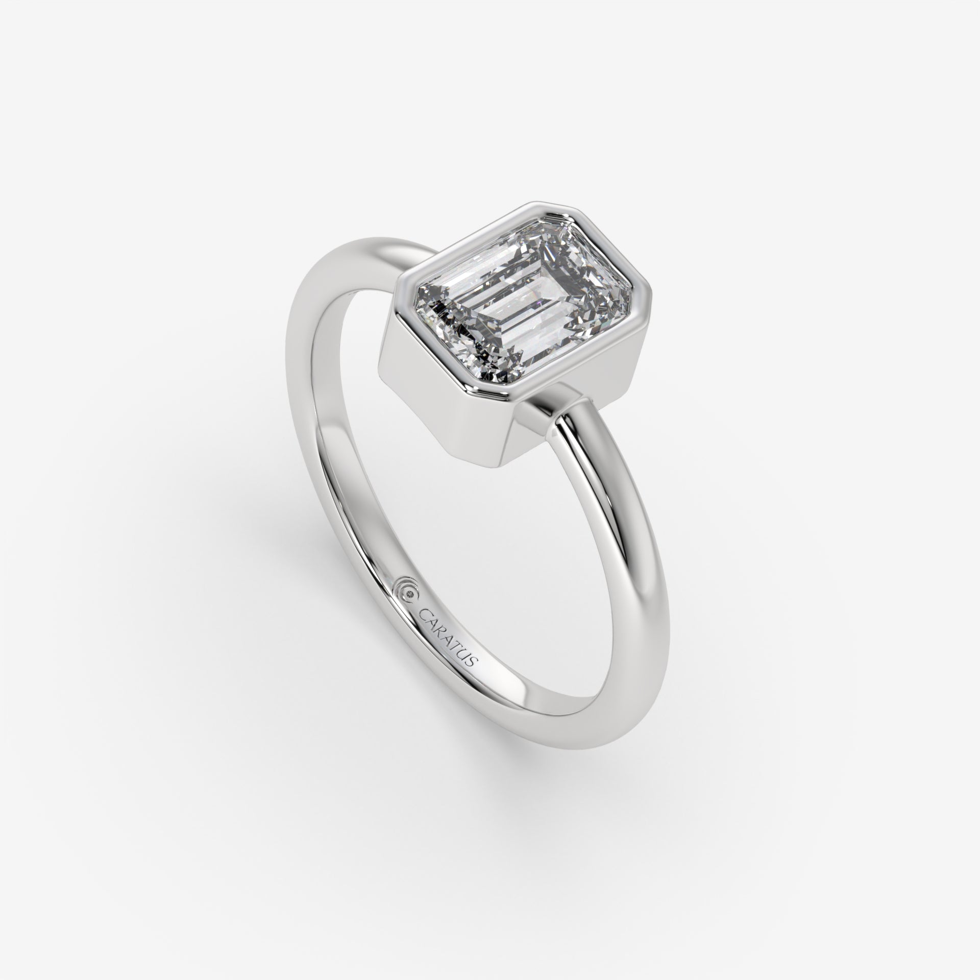 1.00 CT White Gold Emerald-Cut Diamond Engagement Ring
