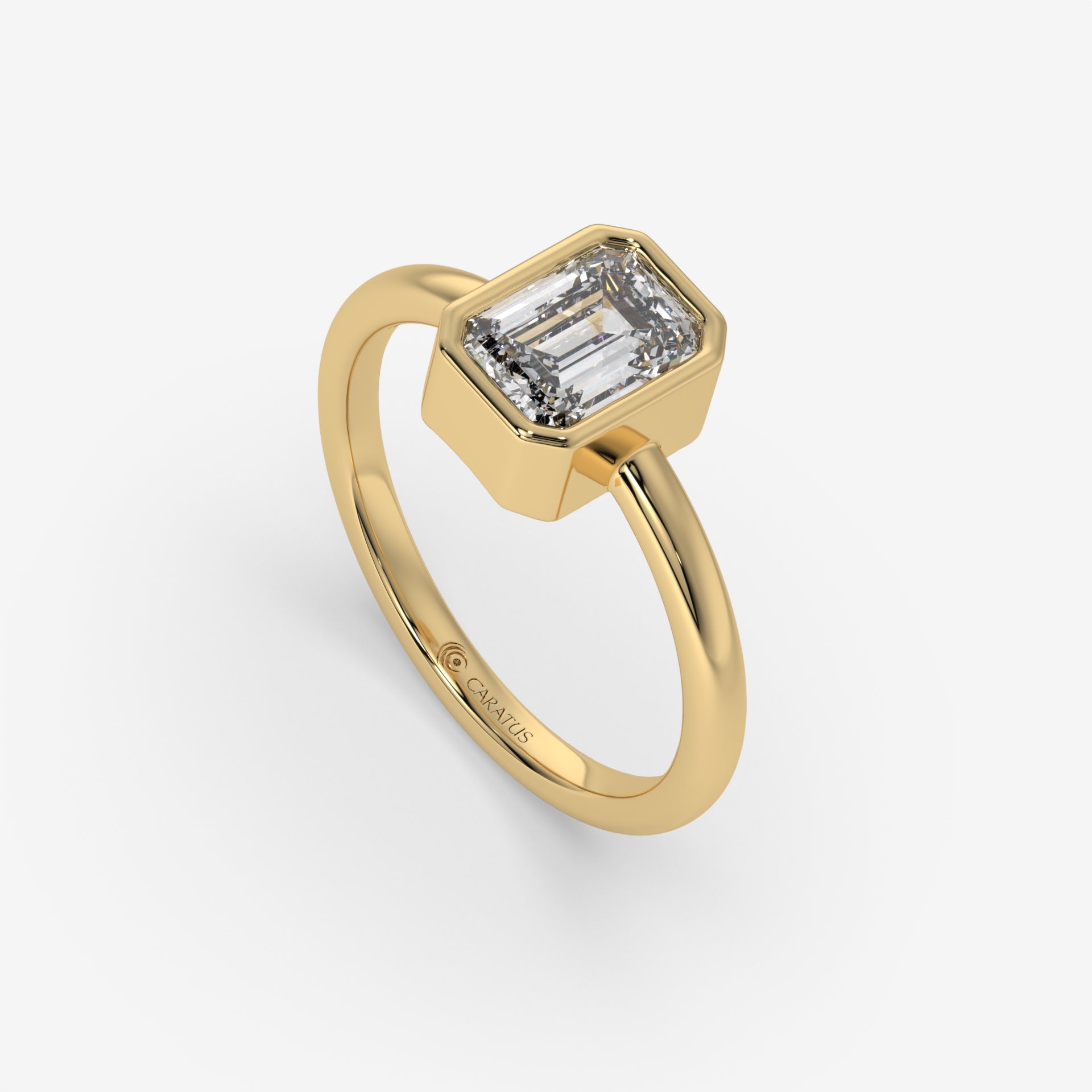 1.00 CT Yellow Gold Emerald-Cut Diamond Engagement Ring