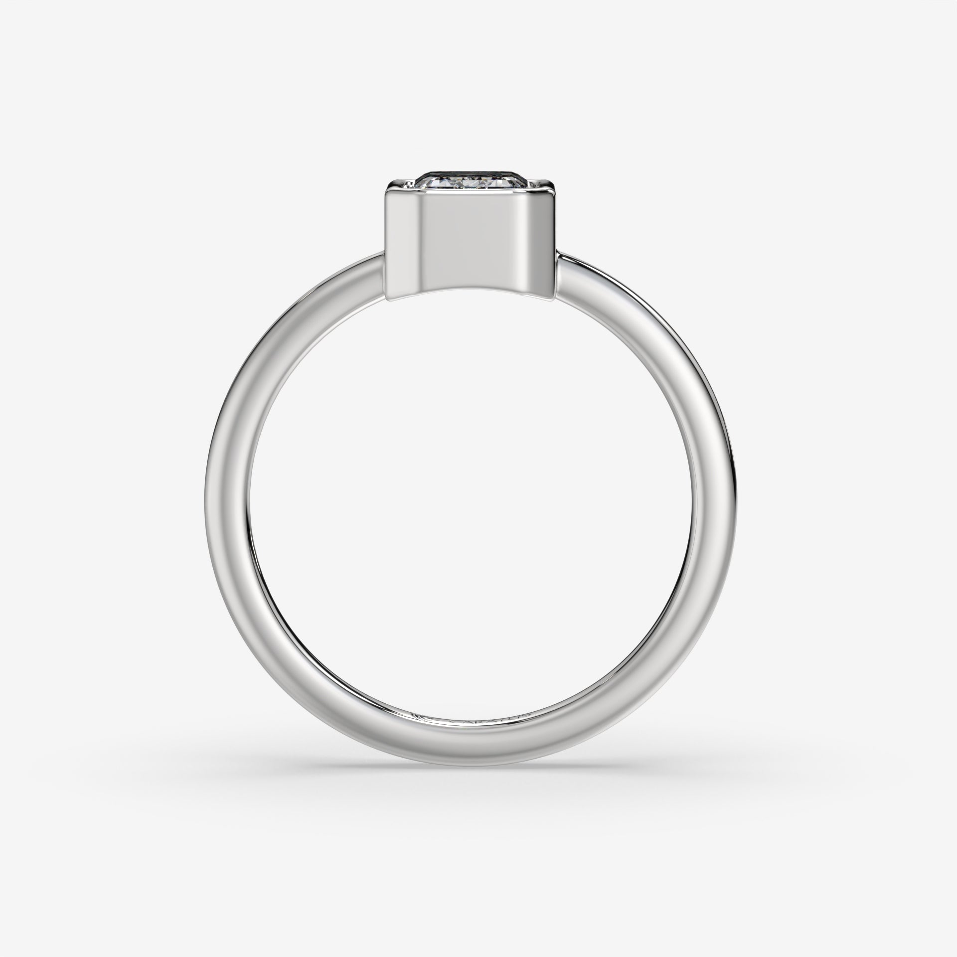 1.00 CT White Gold Emerald-Cut Diamond Engagement Ring