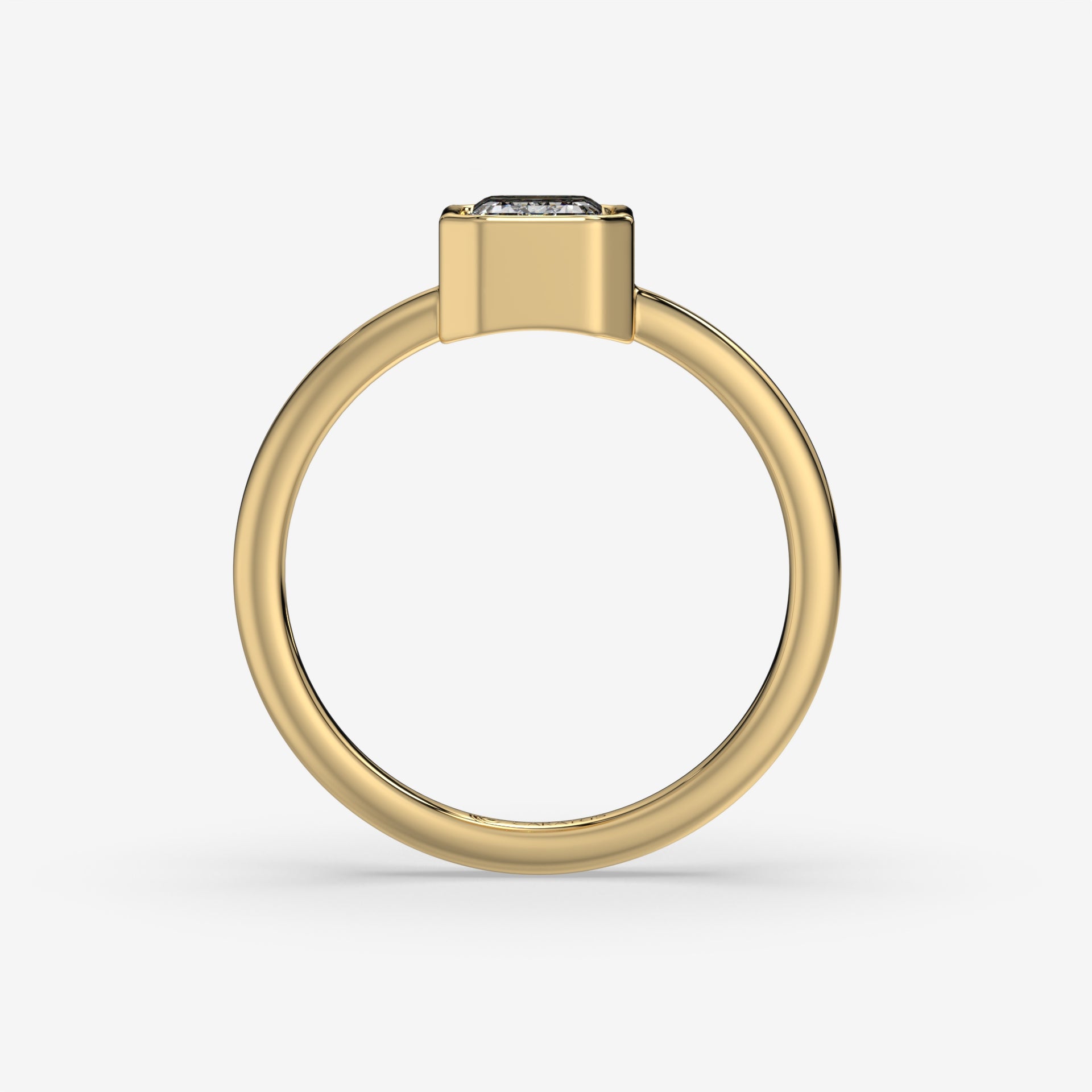 1.00 CT Yellow Gold Emerald-Cut Diamond Engagement Ring