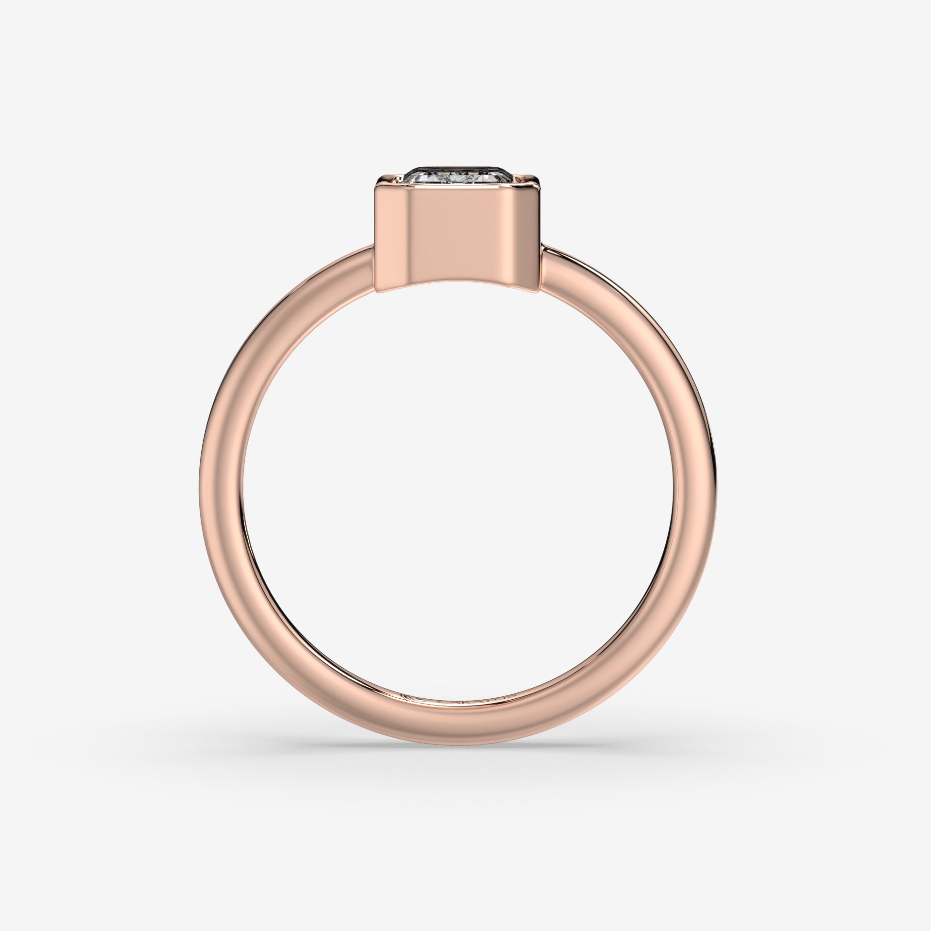 1.00 CT Rose Gold Emerald-Cut Diamond Engagement Ring