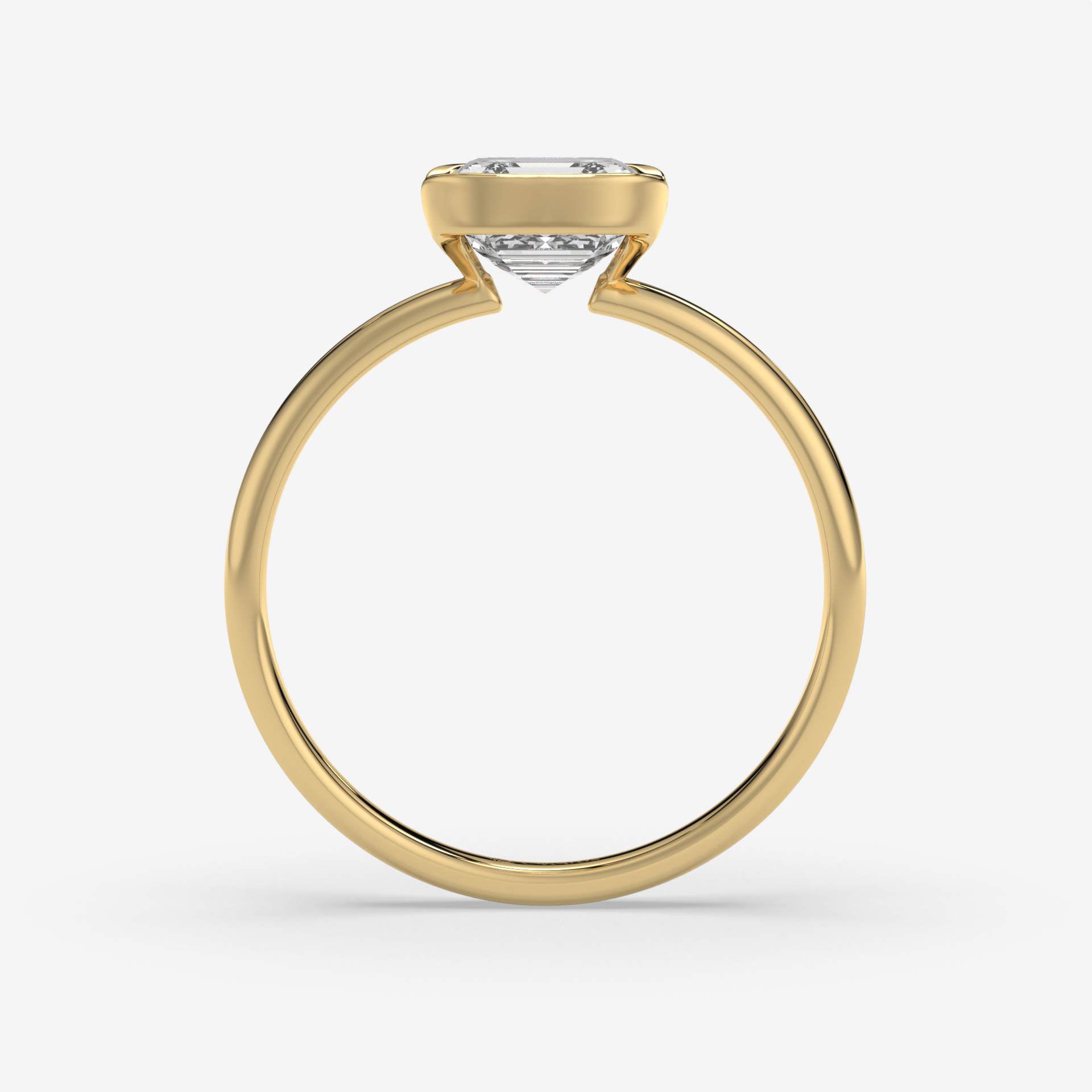Asscher-Cut Diamond Ring with Baguette Accents in 14K Yellow Gold