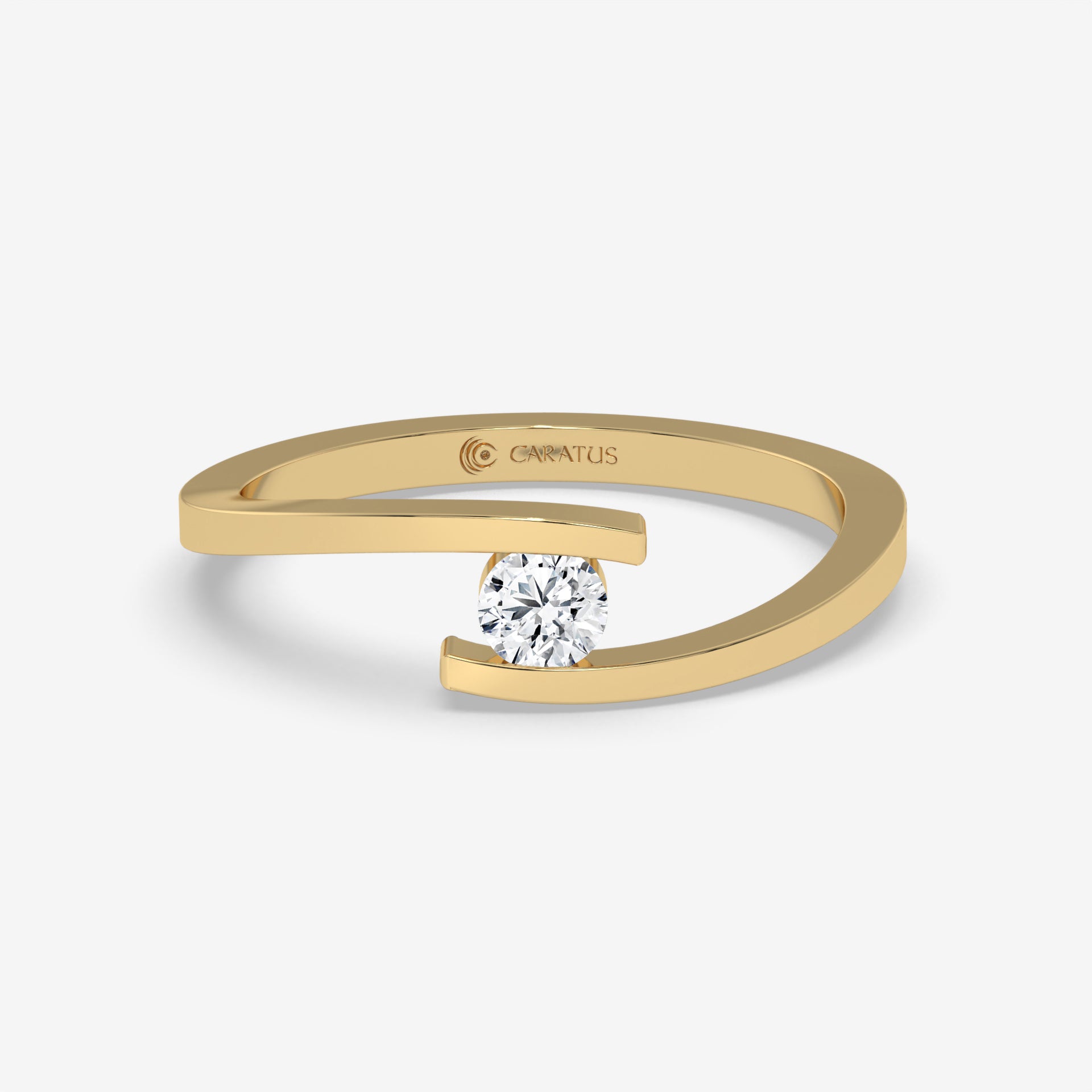 14K Rose Gold Round-cut Diamond Engagement Ring
