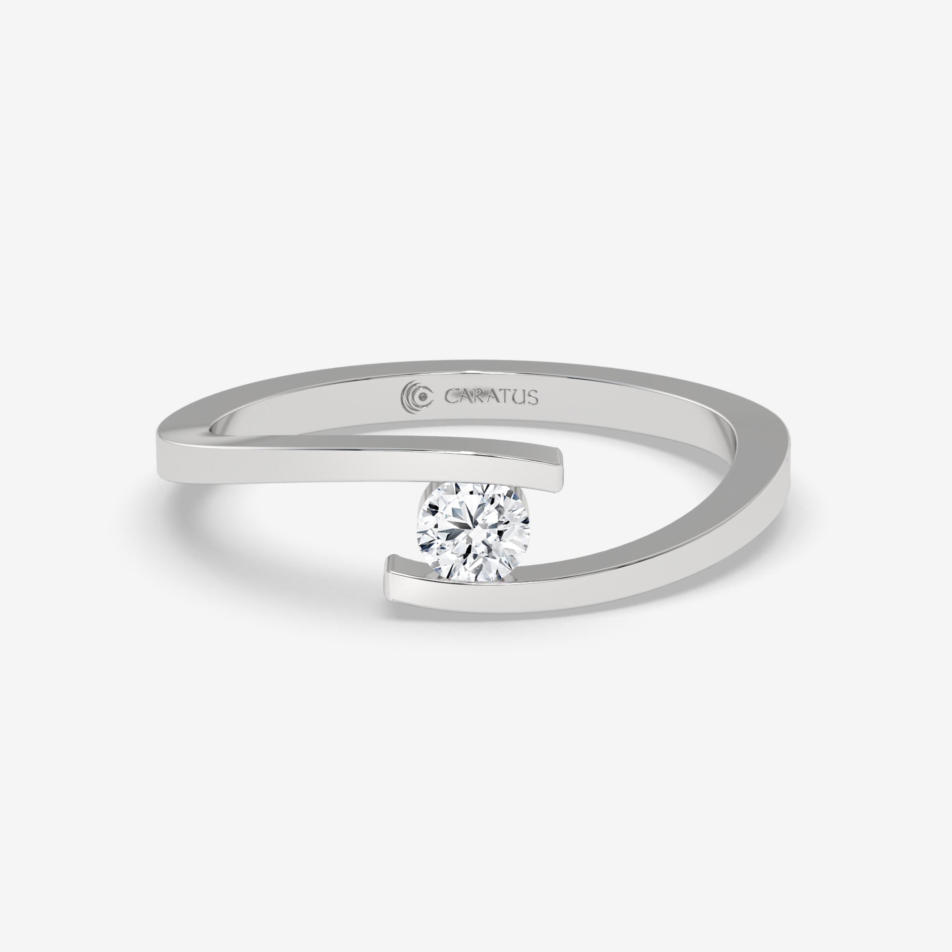 14K Rose Gold Round-cut Diamond Engagement Ring