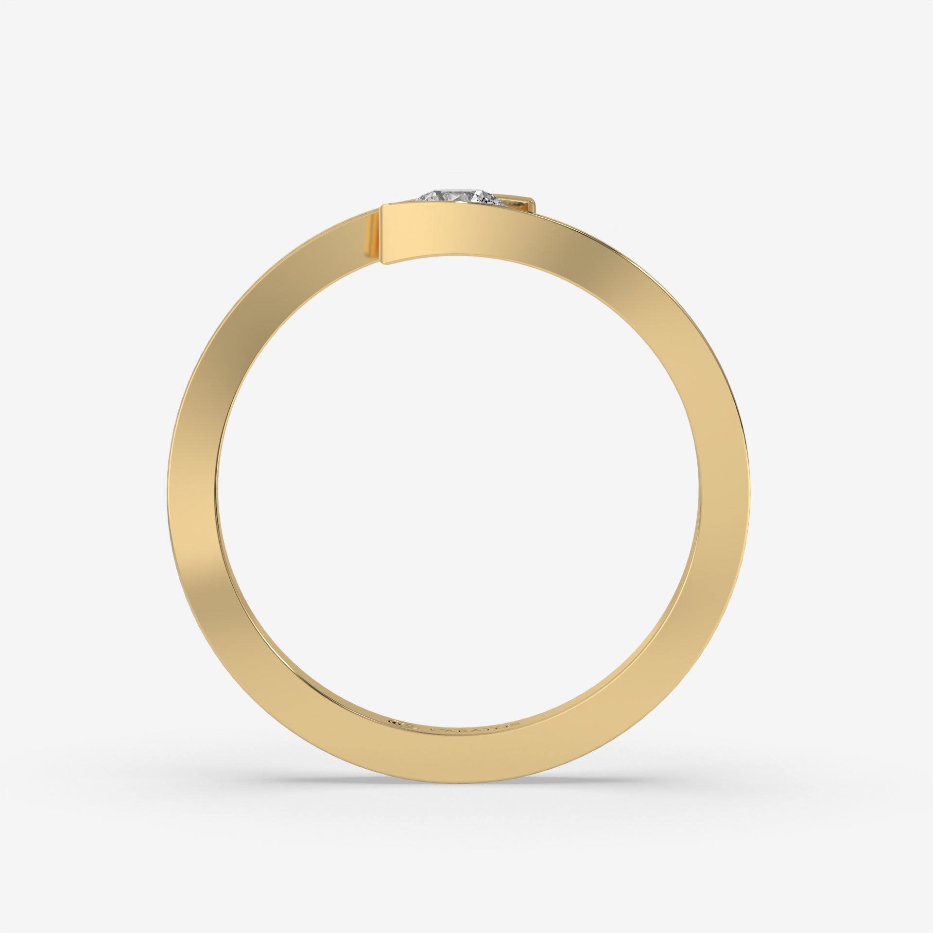 14K Yellow Gold Round-cut Diamond Engagement Ring