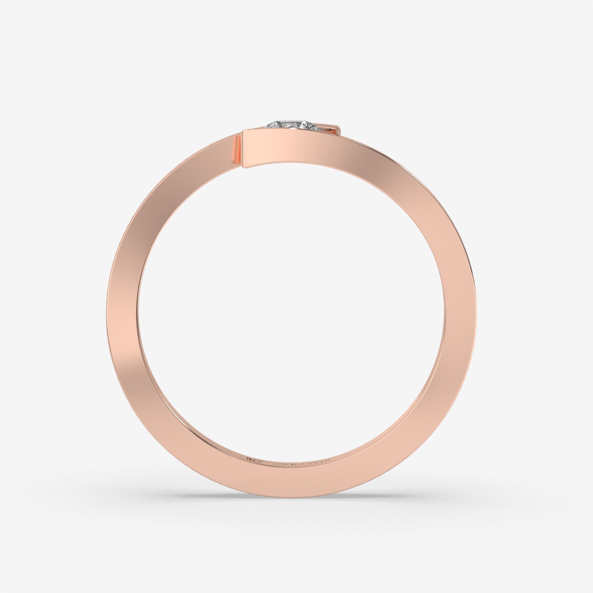 14K Rose Gold Round-cut Diamond Engagement Ring