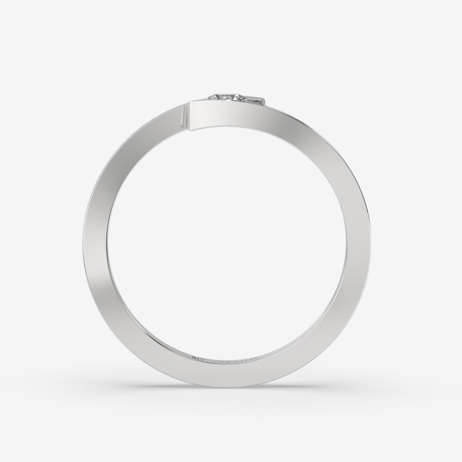 14K White Gold Round-cut Diamond Engagement Ring