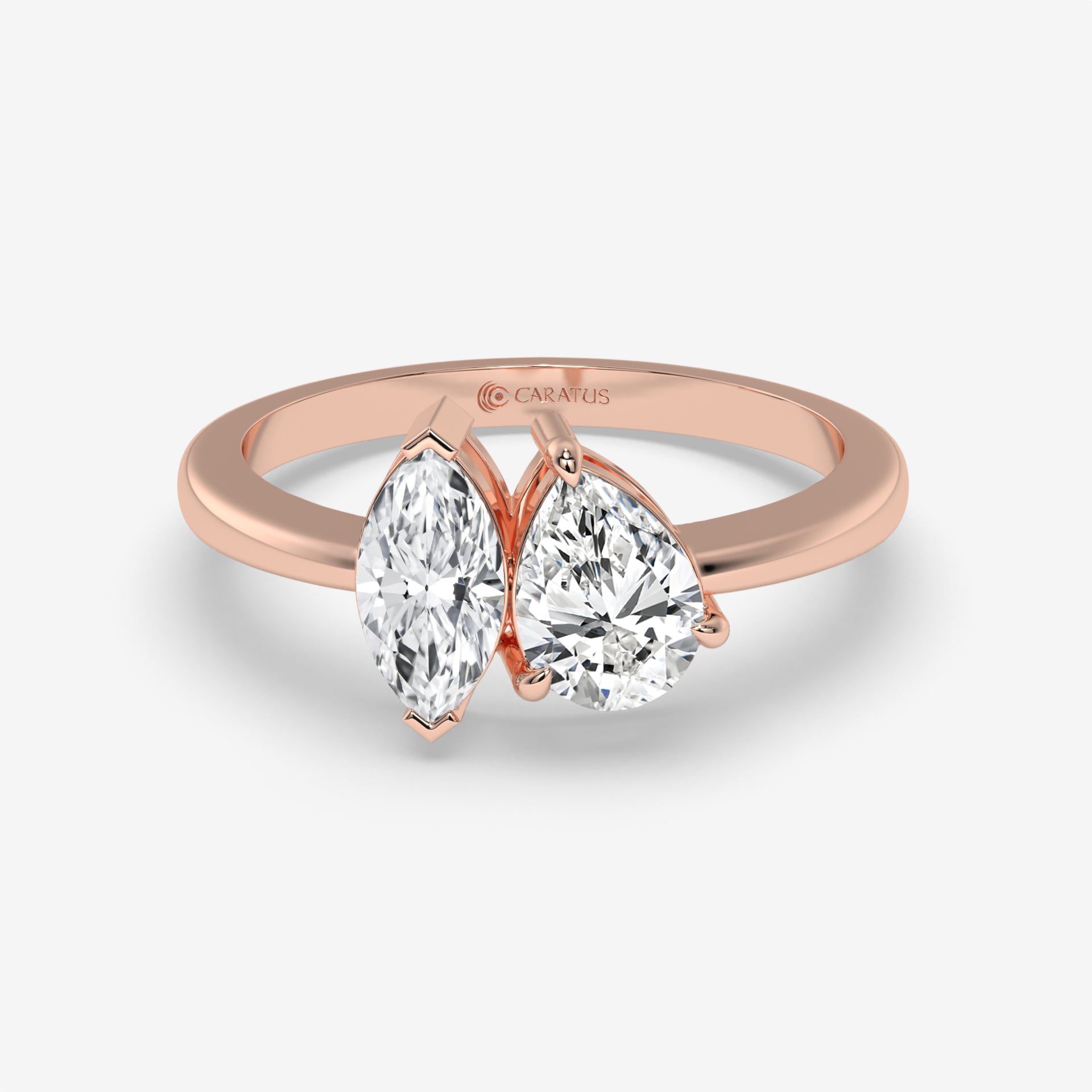 Toi et Moi Diamond Ring in 14K Rose Gold