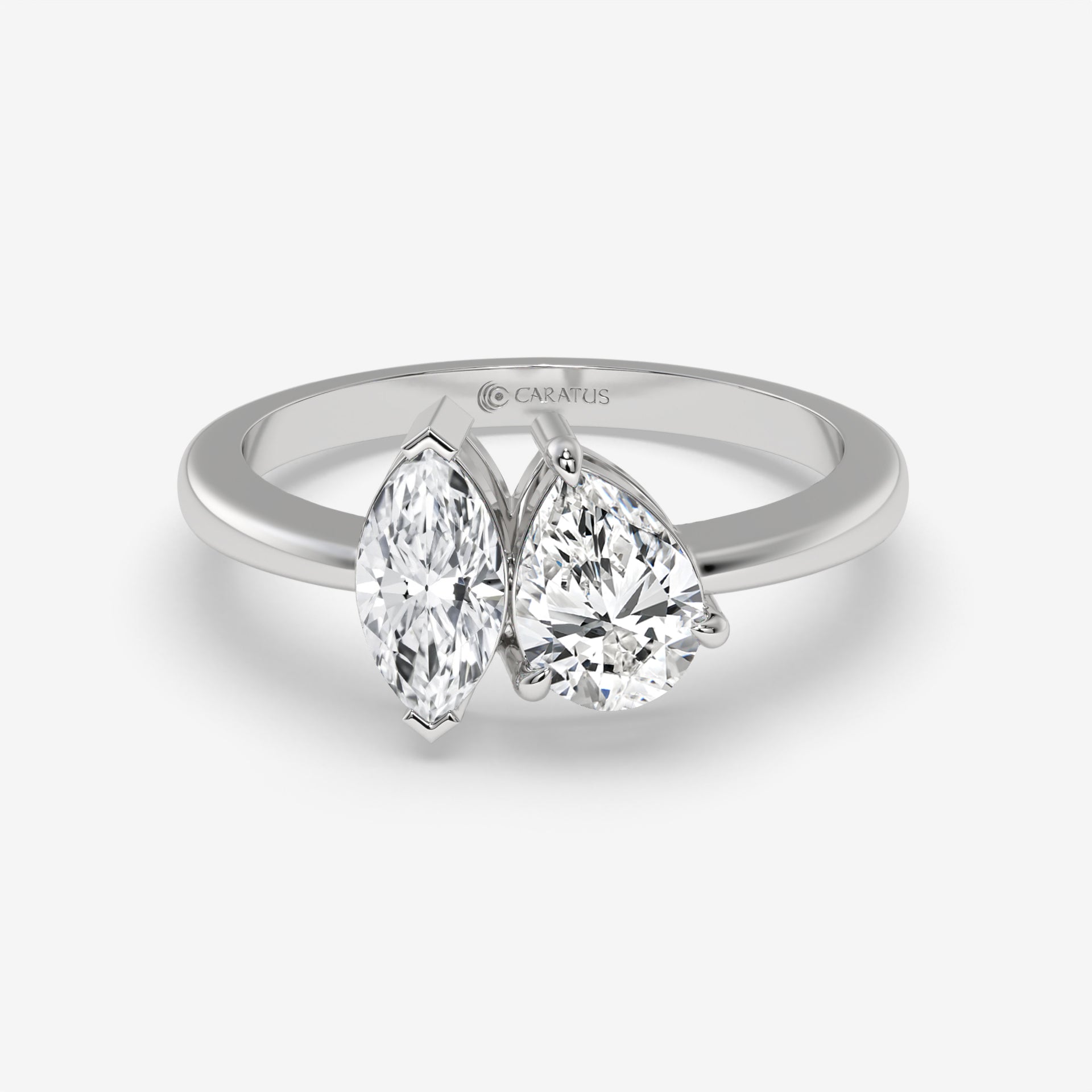Toi et Moi Diamond Ring in 14K White Gold
