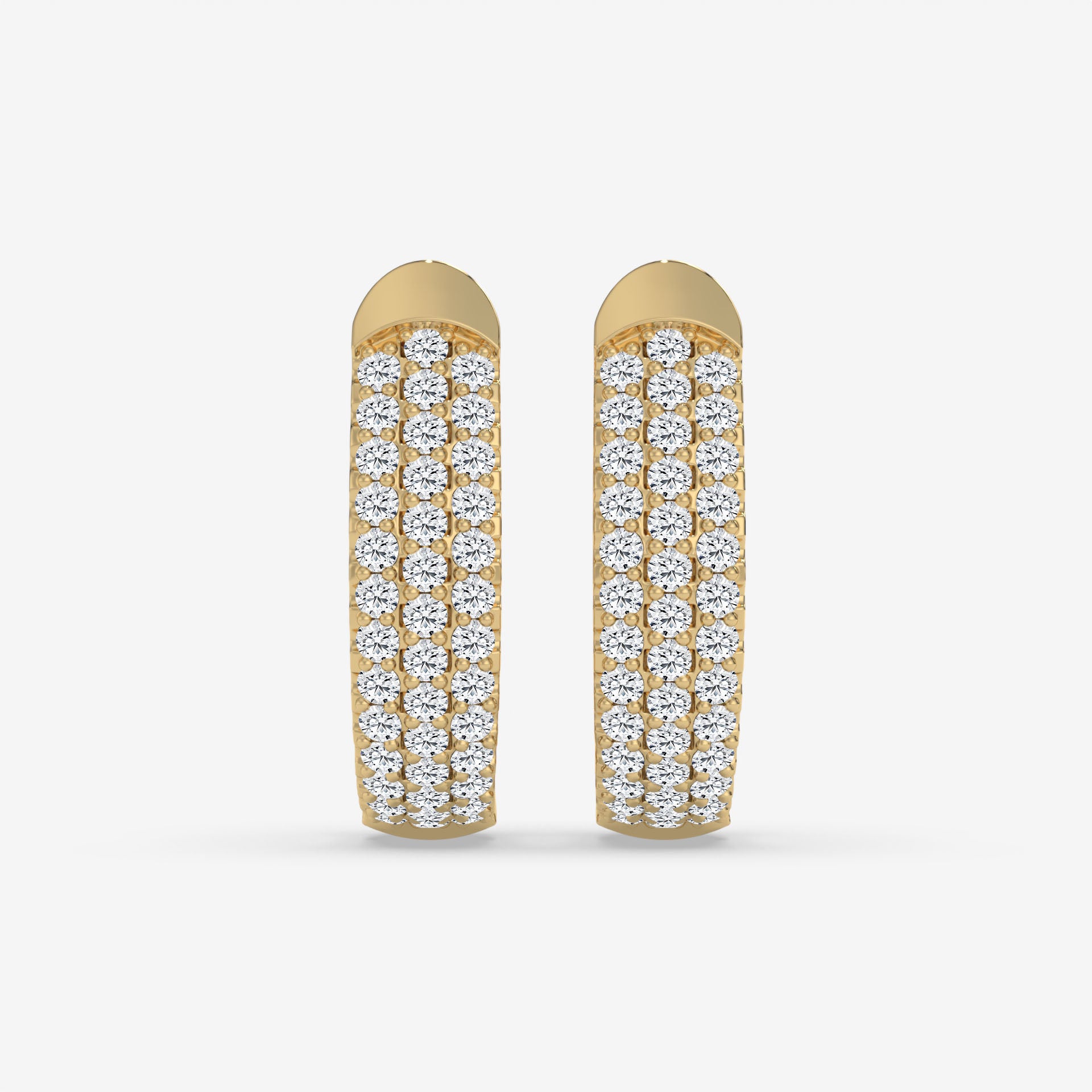 0.40 Carat Yellow Gold Round Diamond Huggies & Hoops Earrings