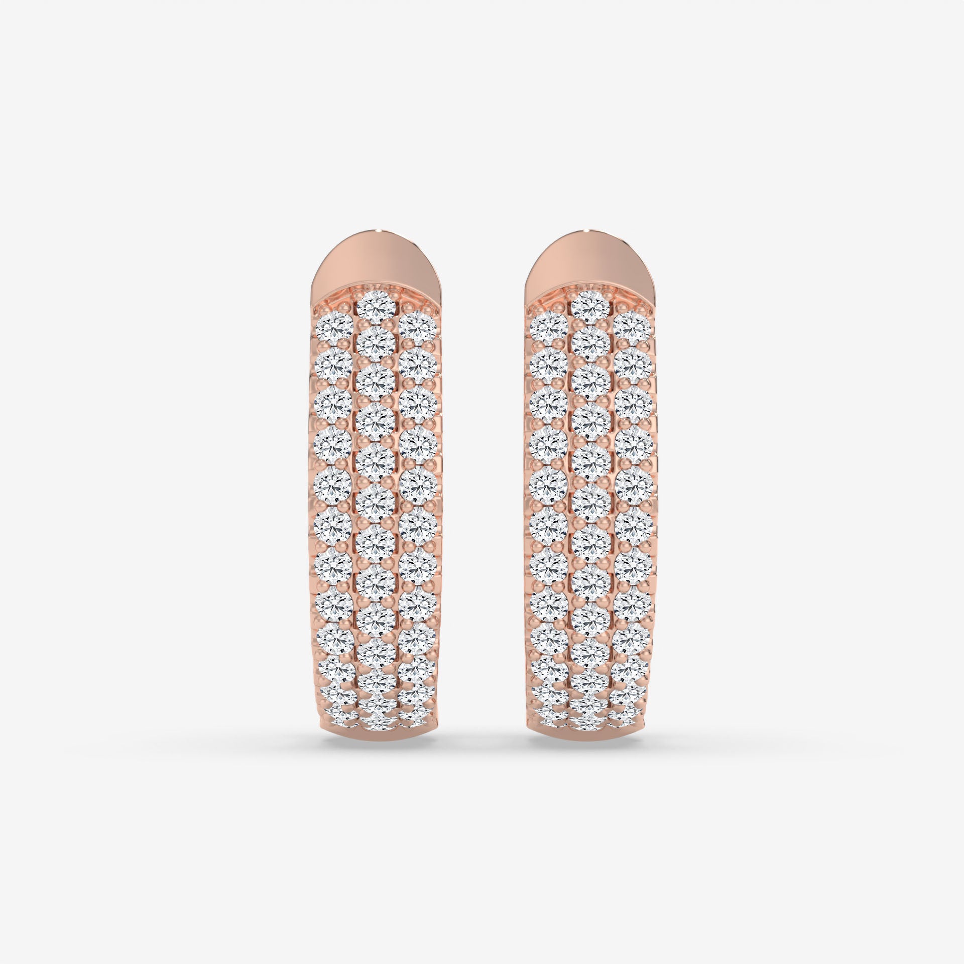 0.40 Carat Rose Gold Round Diamond Huggies & Hoops Earrings