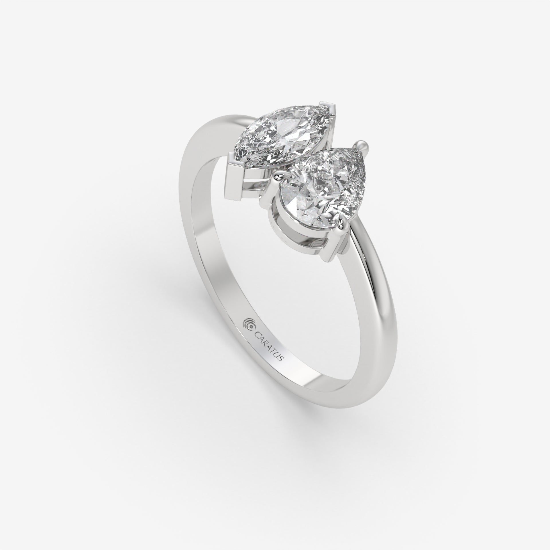 Toi et Moi Diamond Ring in 14K White Gold