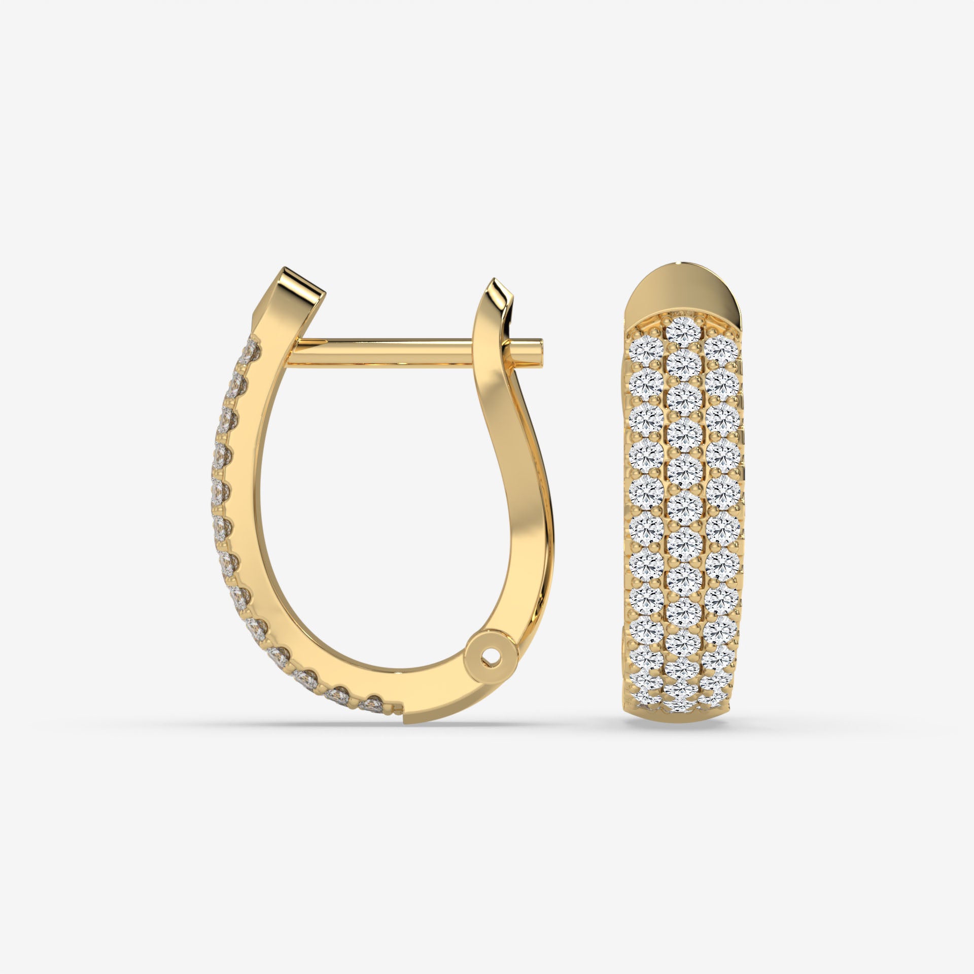 0.40 Carat Yellow Gold Round Diamond Huggies & Hoops Earrings