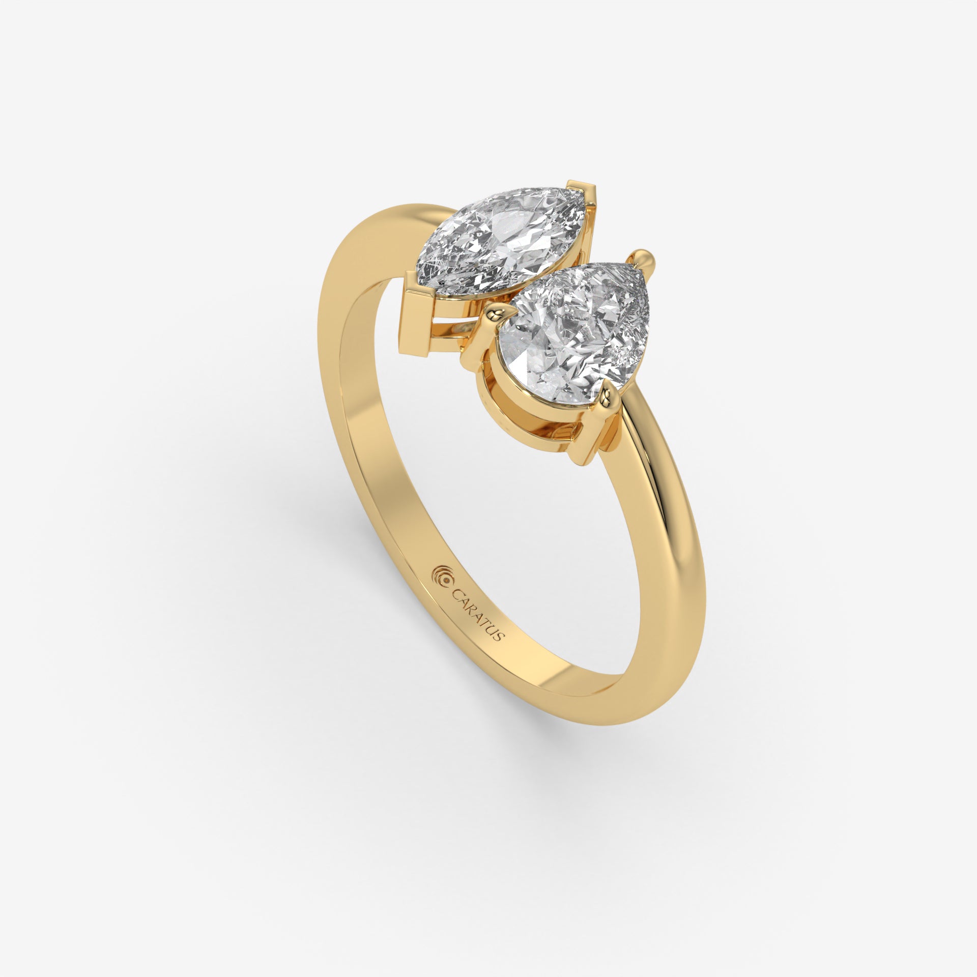 Toi et Moi Diamond Ring in 14K Yellow Gold