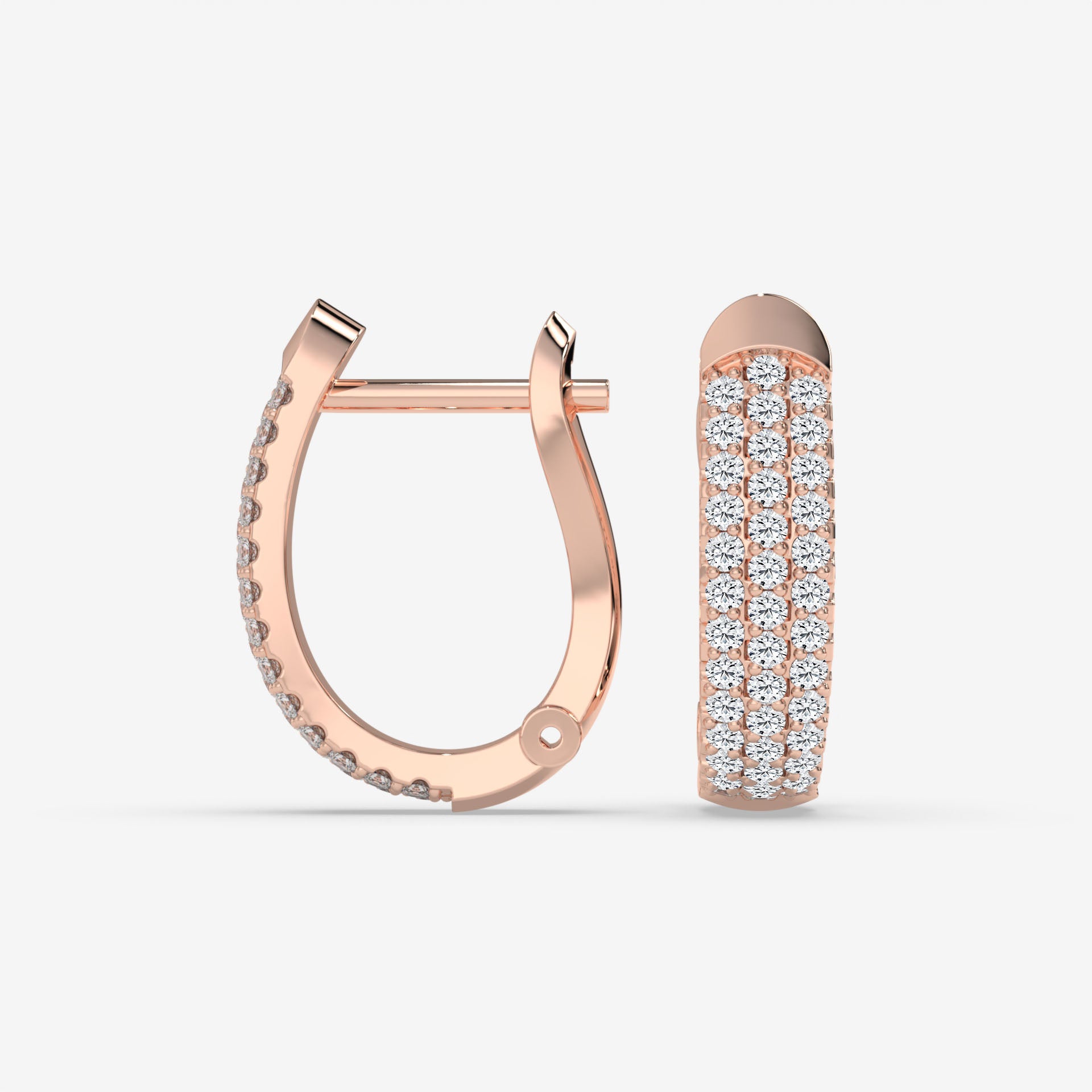 0.40 Carat Rose Gold Round Diamond Huggies & Hoops Earrings