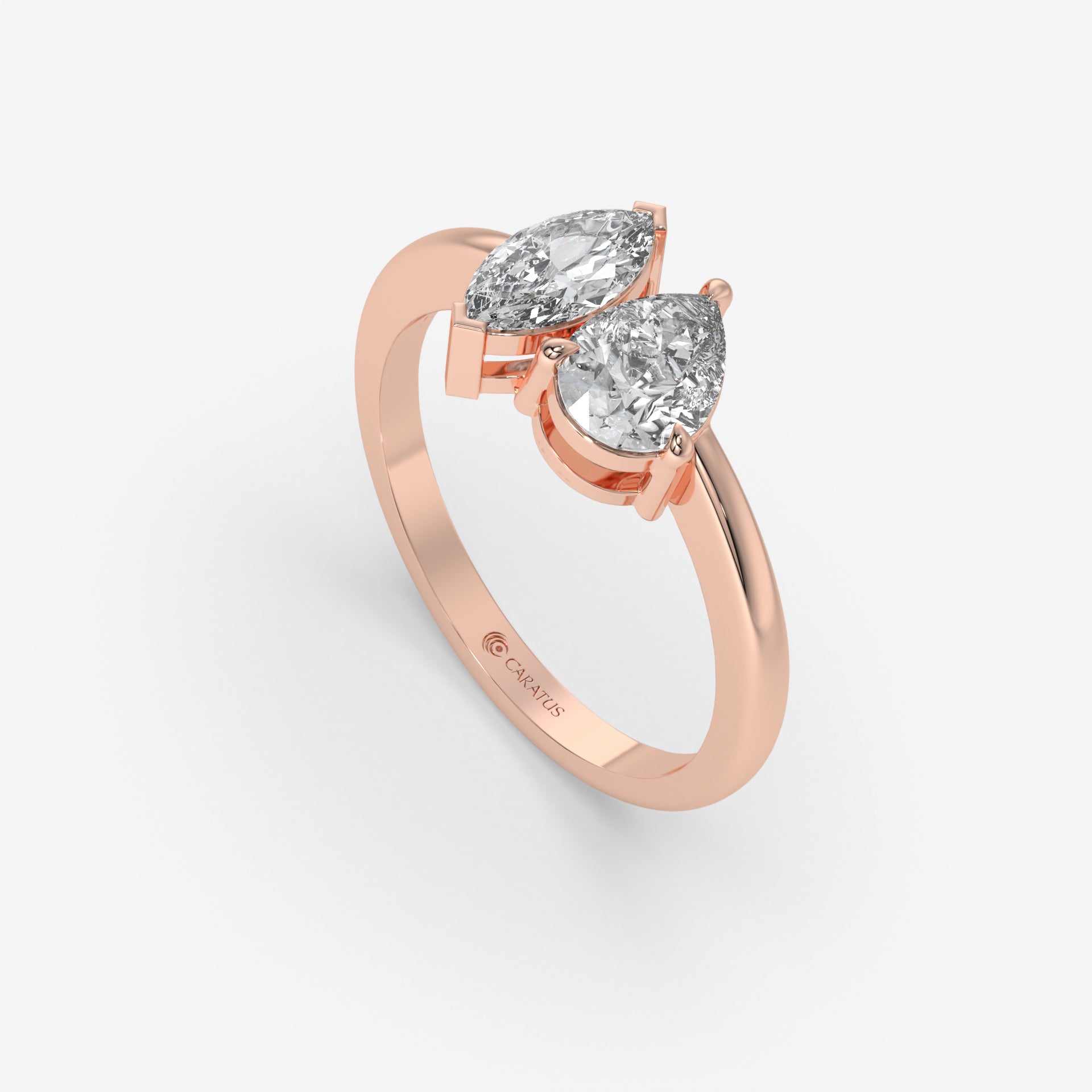 Toi et Moi Diamond Ring in 14K Rose Gold