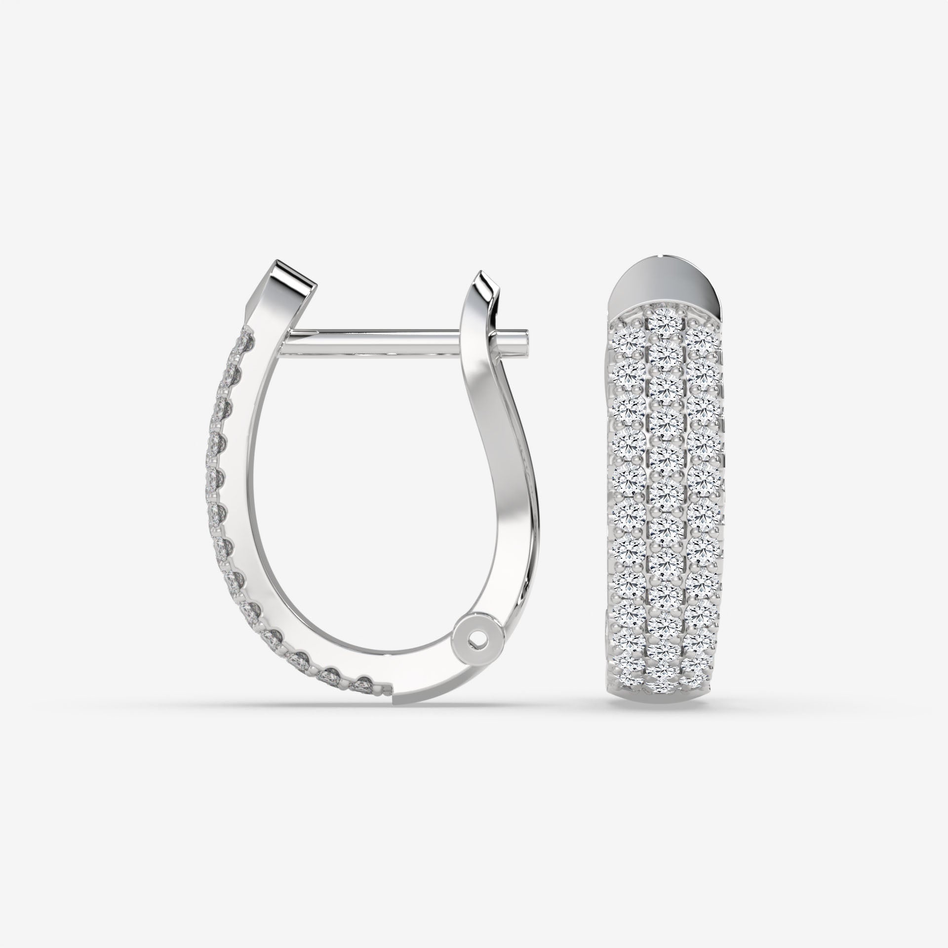 0.40 Carat White Gold Round Diamond Huggies & Hoops Earrings