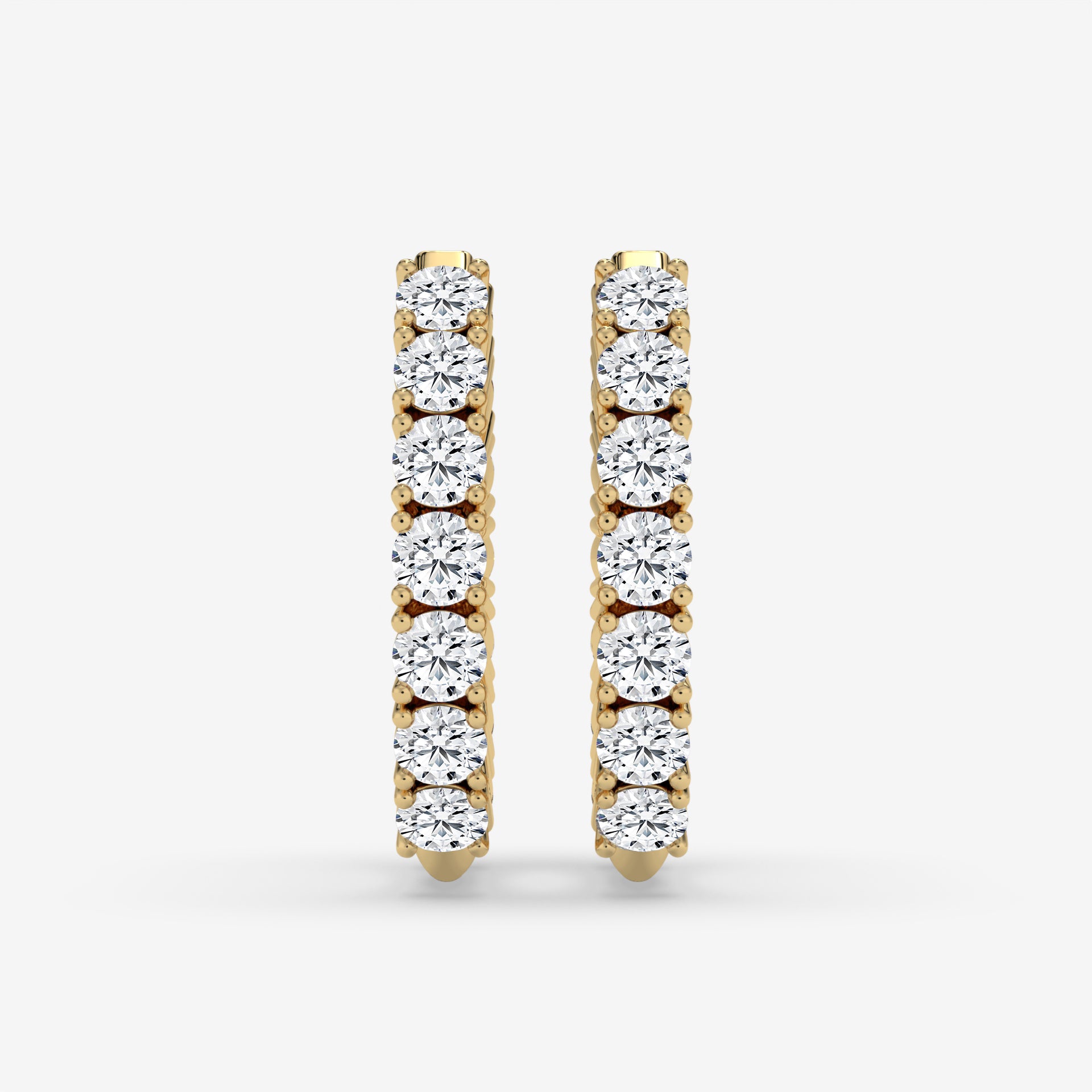 Textured White Gold Diamond Hoop Earrings