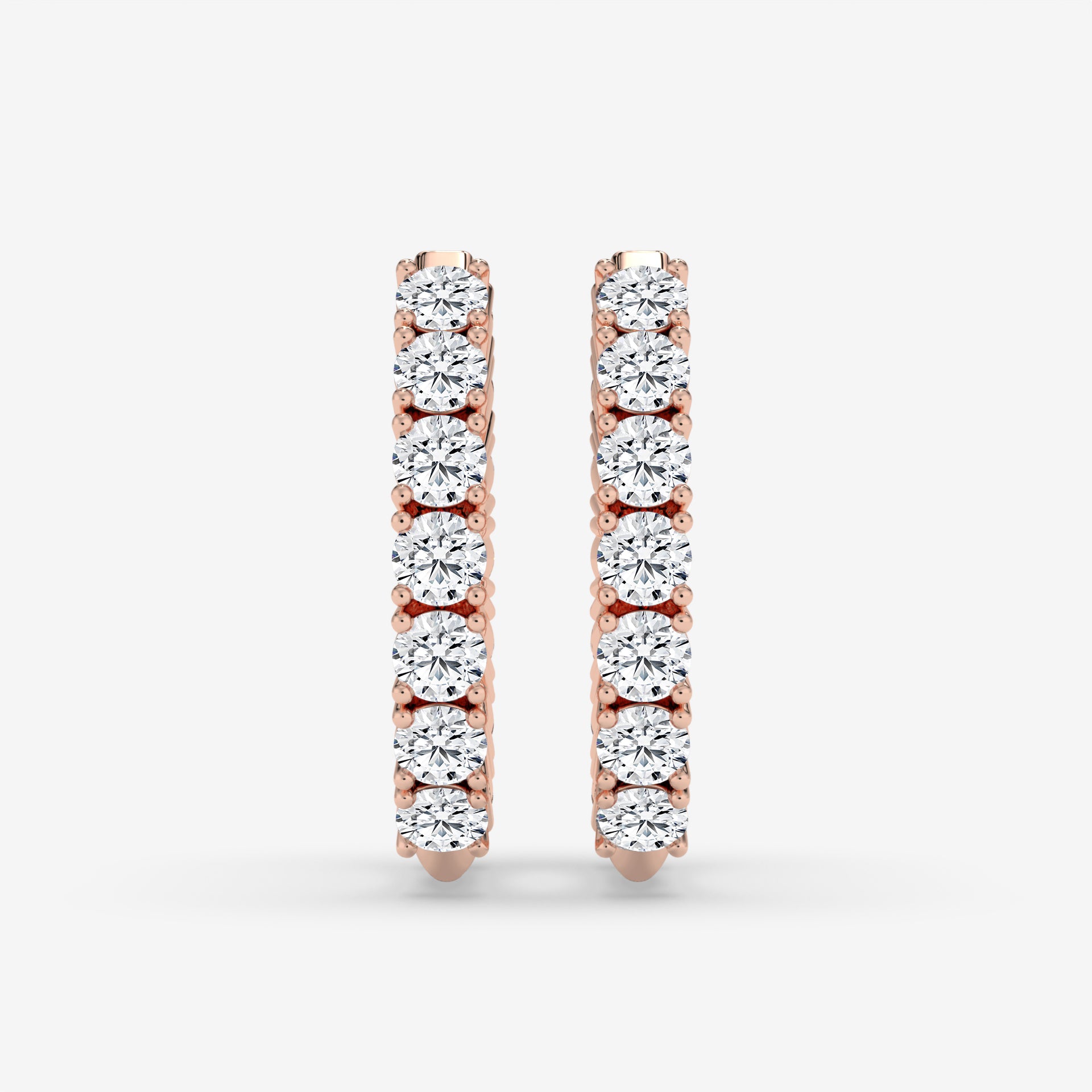 Textured White Gold Diamond Hoop Earrings