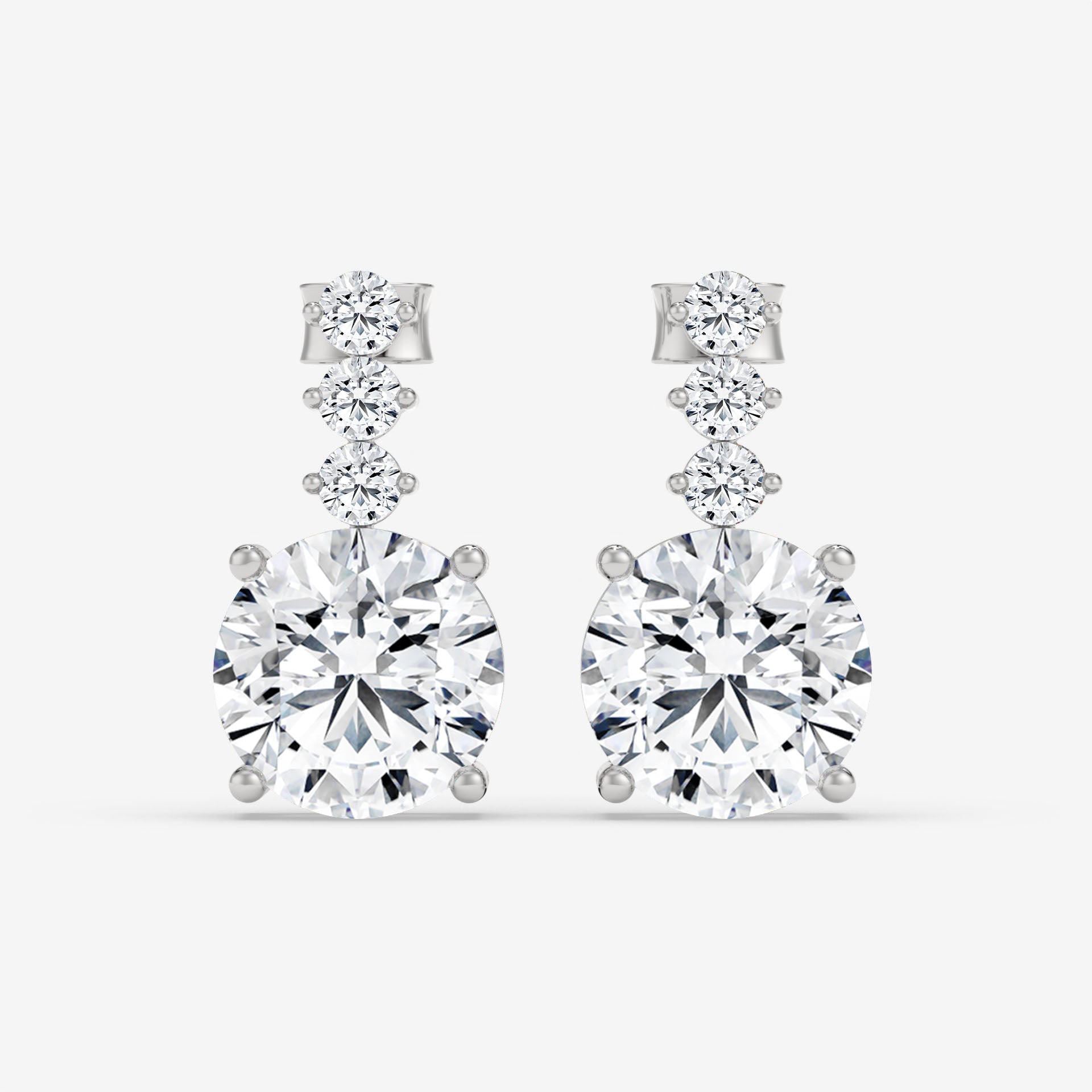 1.00 CT Studs and Drops Rose Gold Round Diamond Earrings