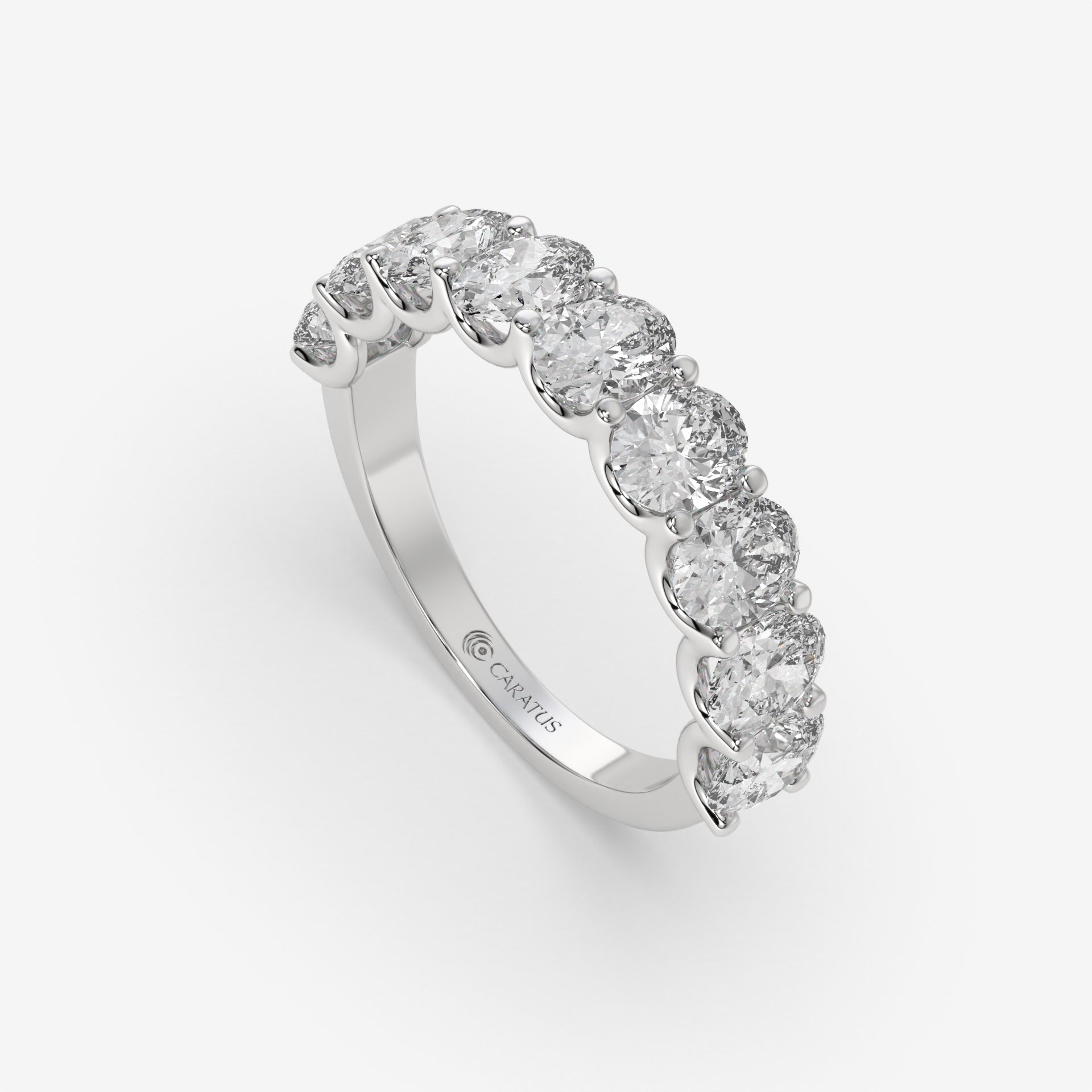 3.15 CT Oval Diamond Engagement Ring in White Gold – Prong Setting