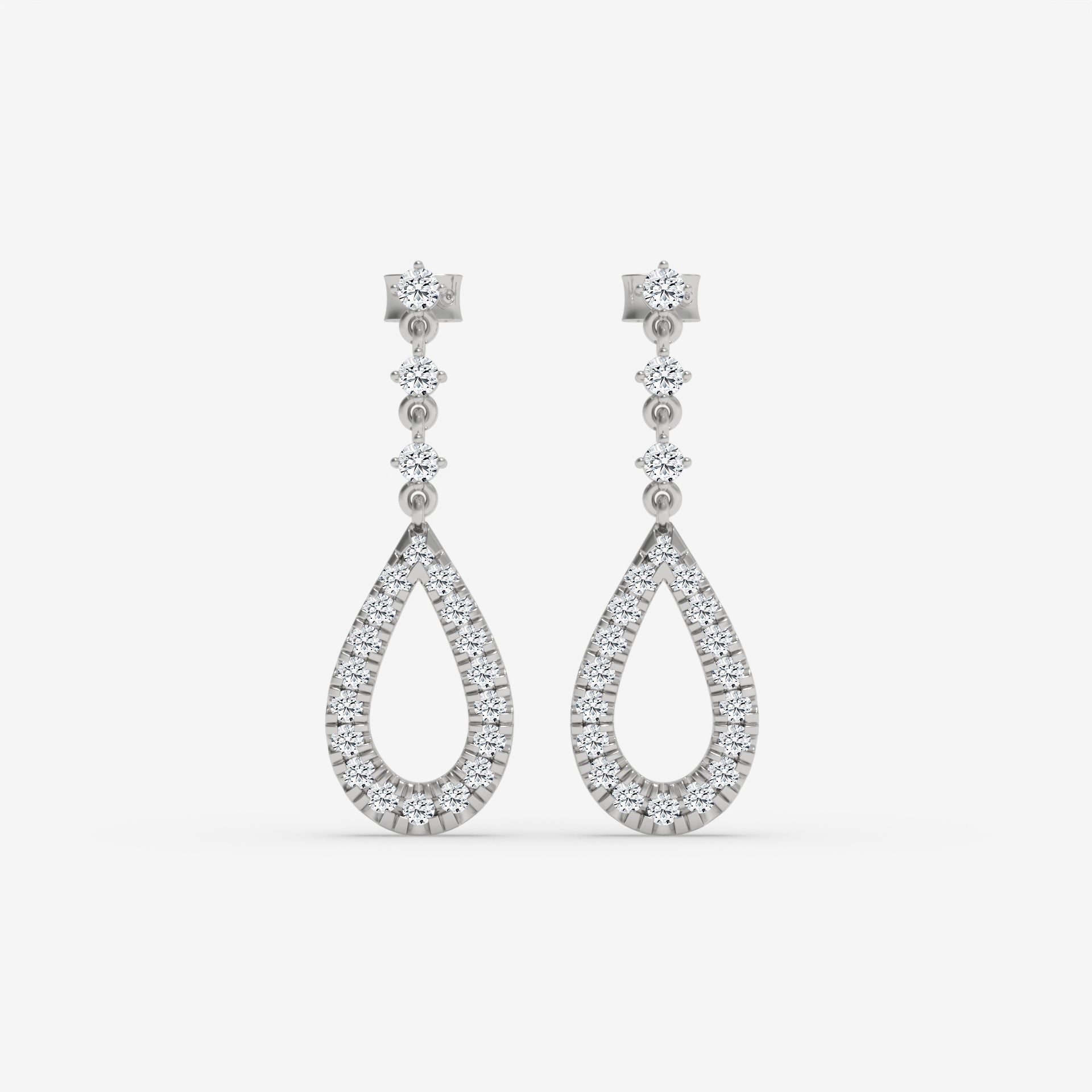 Yellow Gold Pear-Shaped Diamond Drop Earrings