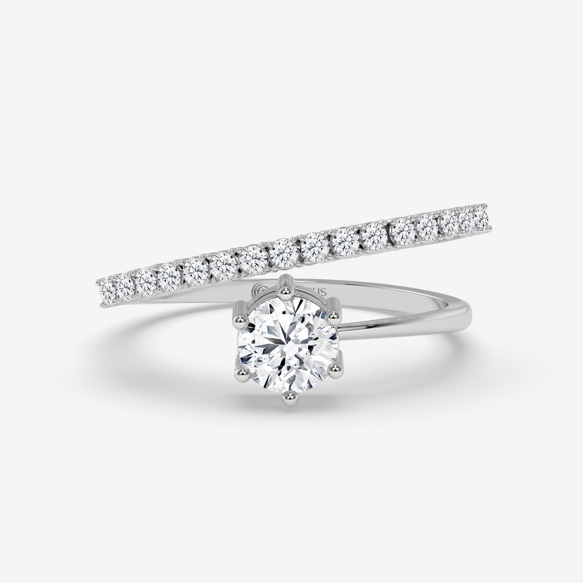 Whispering Twist Diamond Ring in White Gold