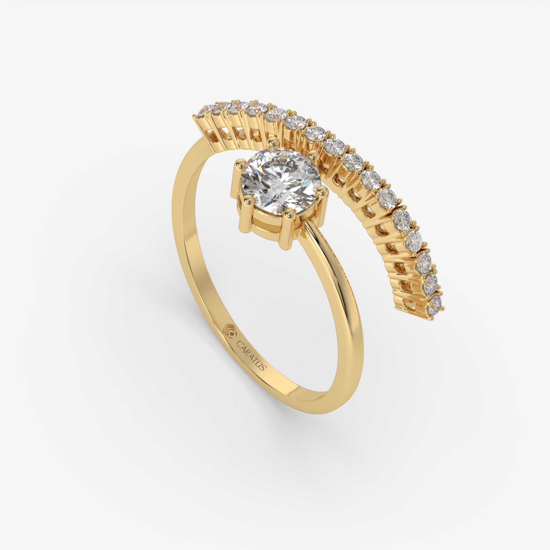 Whispering Twist Diamond Ring in Yellow Gold