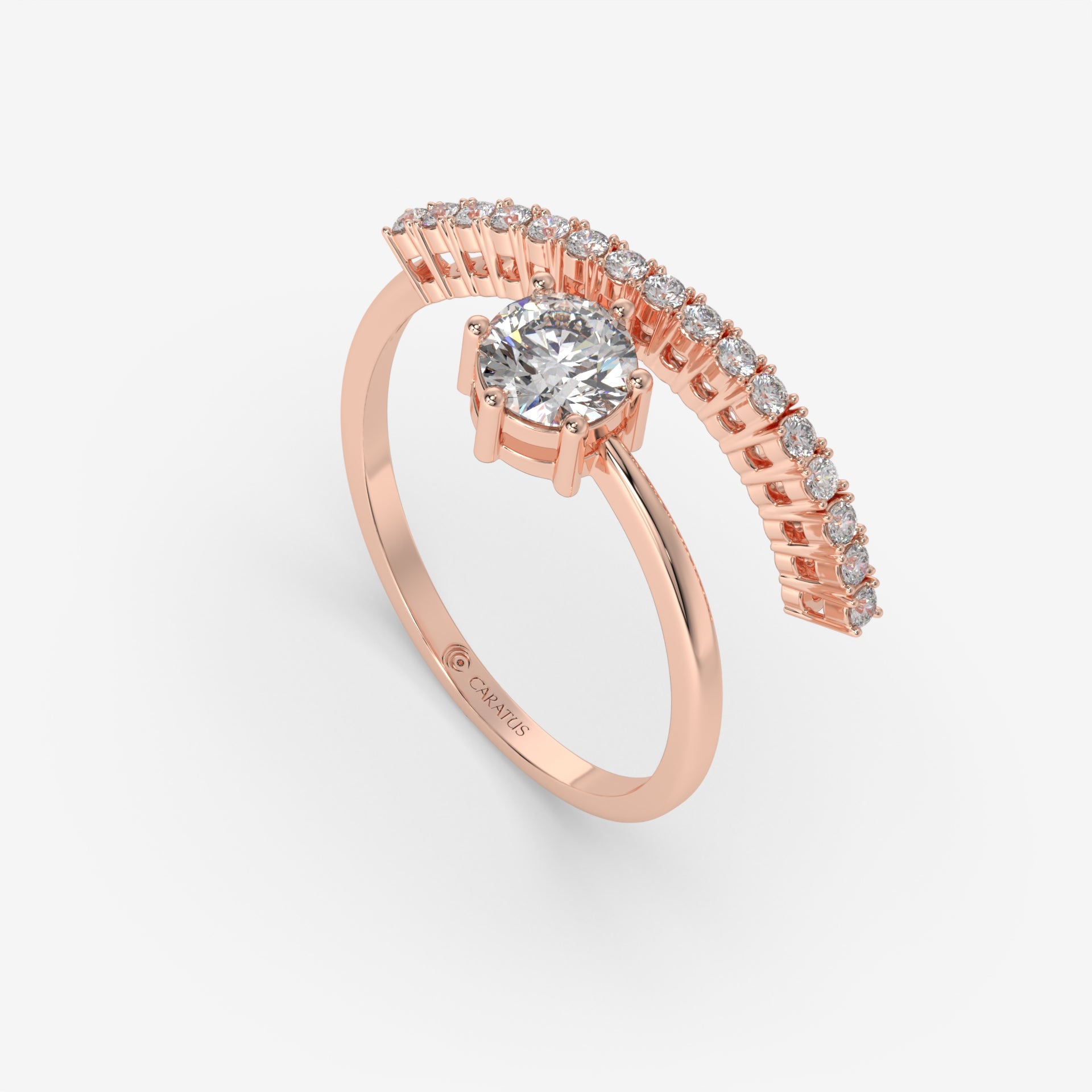 Whispering Twist Diamond Ring in Rose Gold