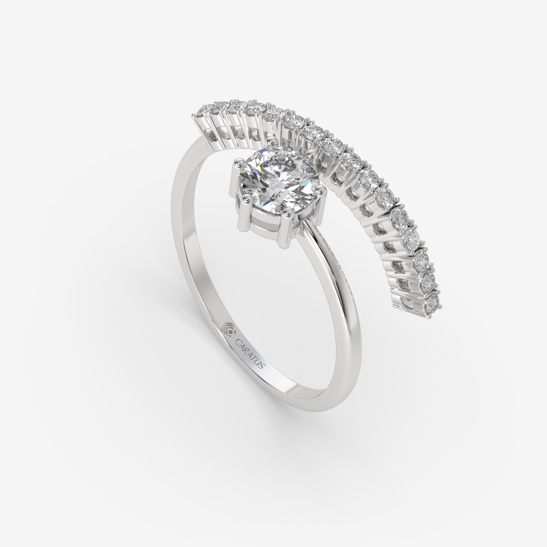 Whispering Twist Diamond Ring in White Gold