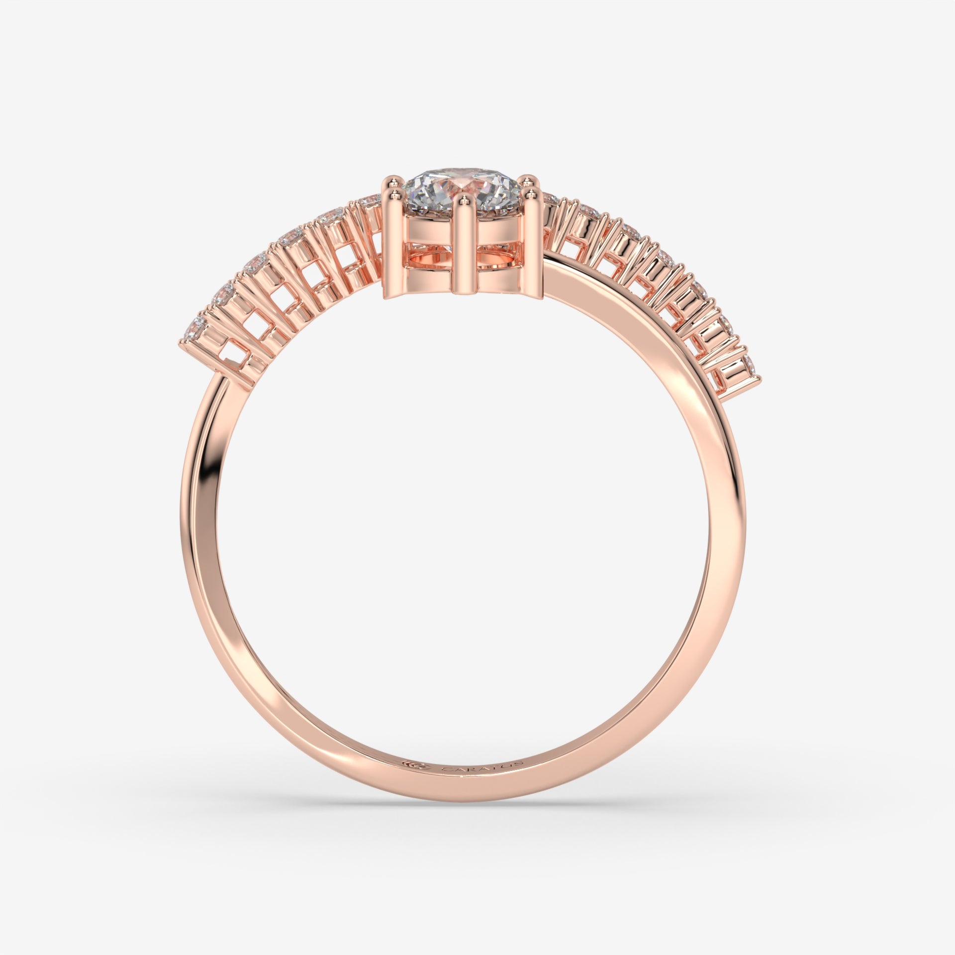 Whispering Twist Diamond Ring in Rose Gold