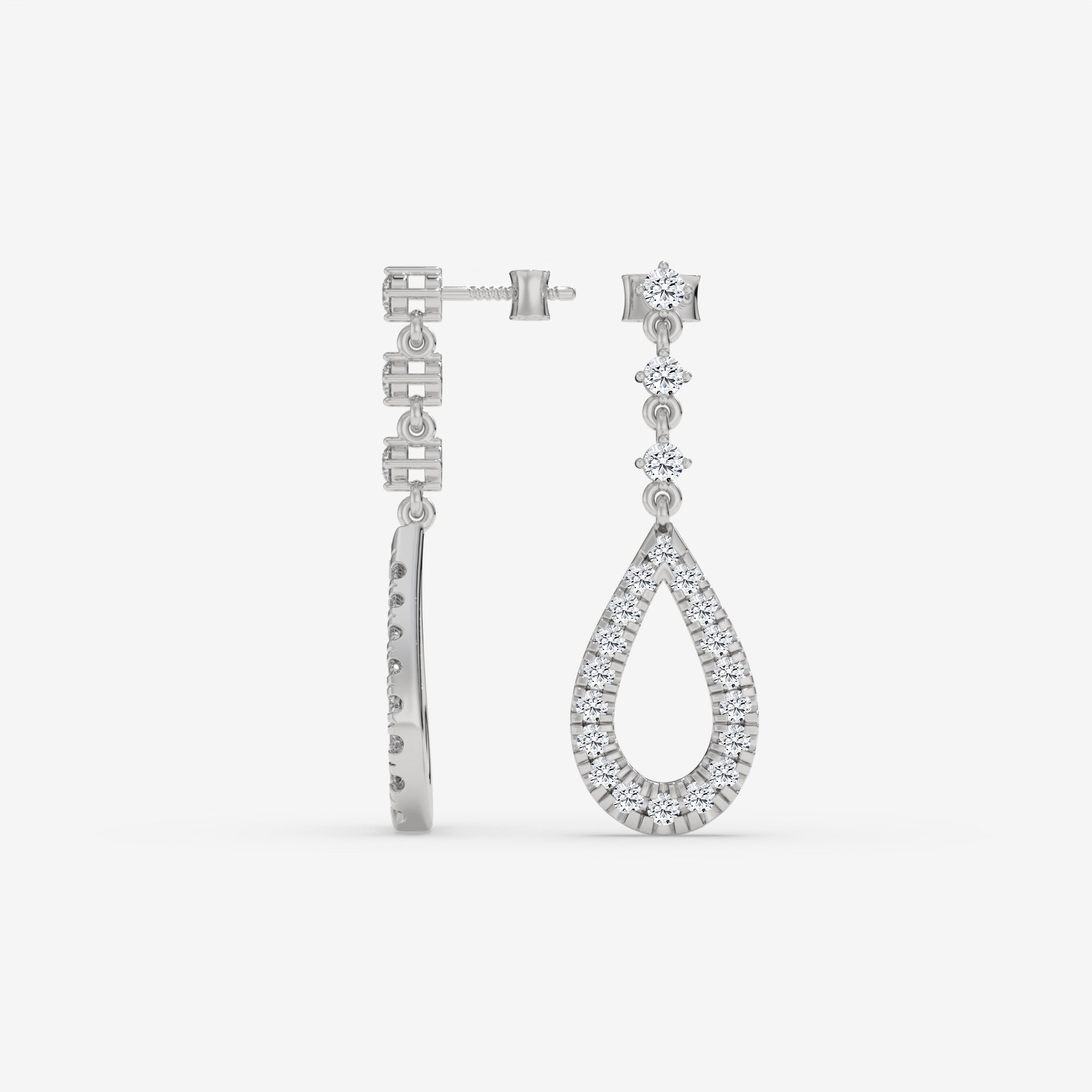 White Gold Pear-Shaped Diamond Drop Earrings