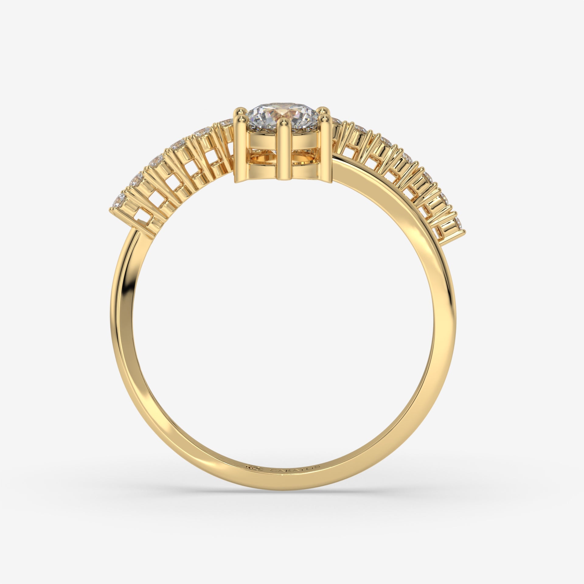 Whispering Twist Diamond Ring in Yellow Gold