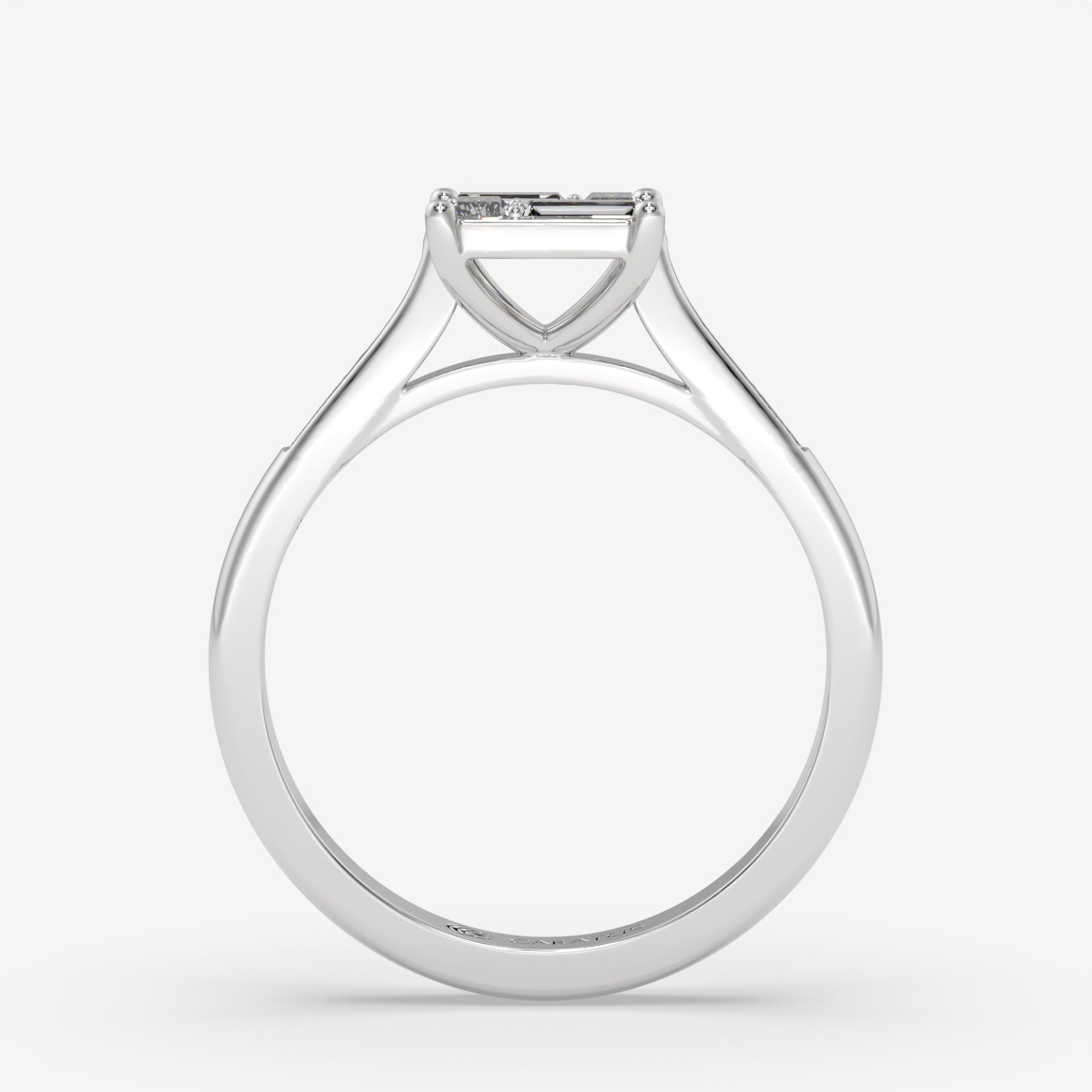 0.58 CT Baguette and Round Diamond White Gold Ring