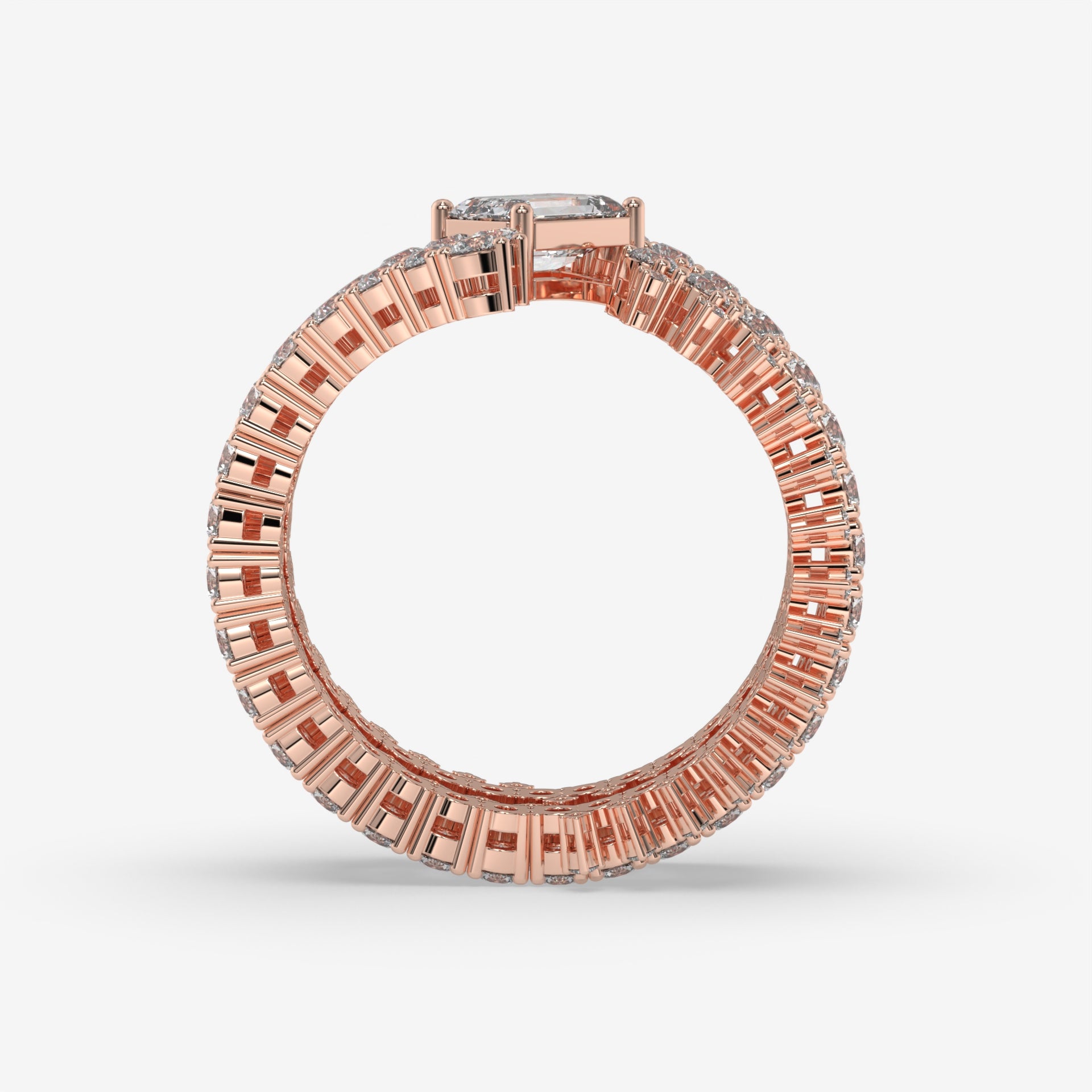 Captivating Emerald and Diamond Ring in Rose Gold