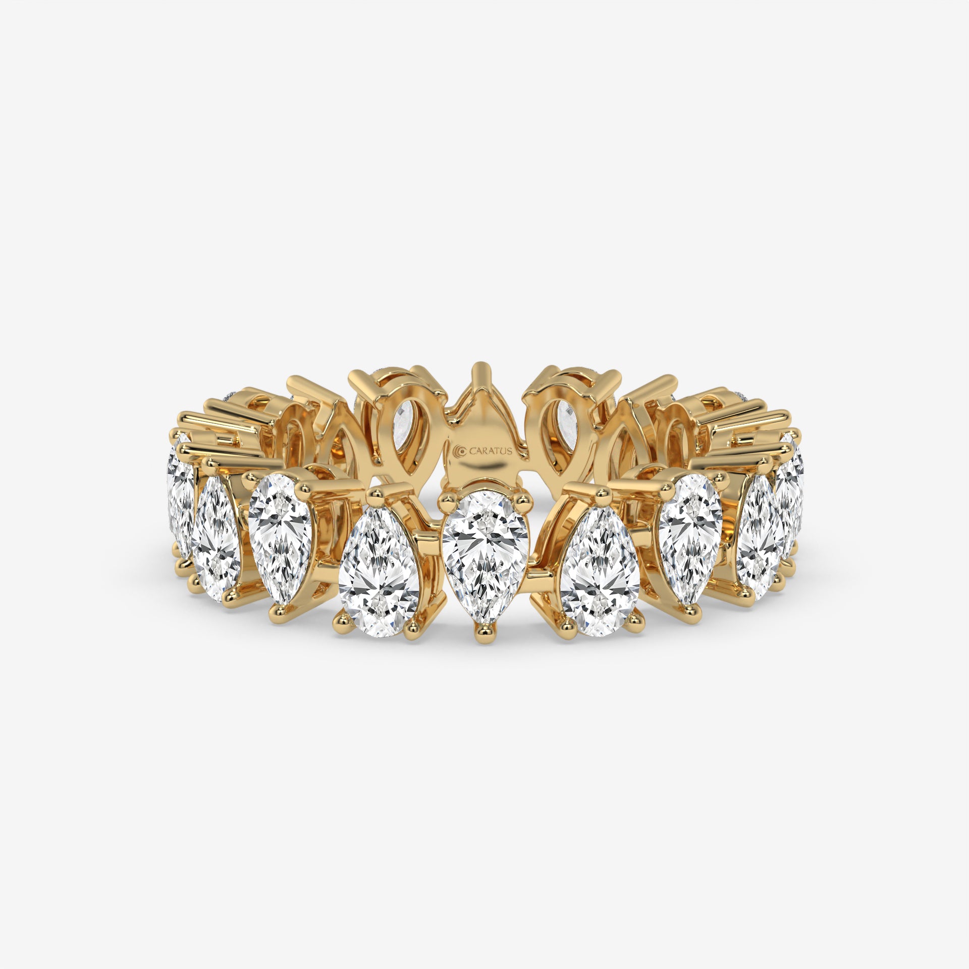 4.50 CT White Gold Pear-Cut Diamond Eternity Engagement Ring