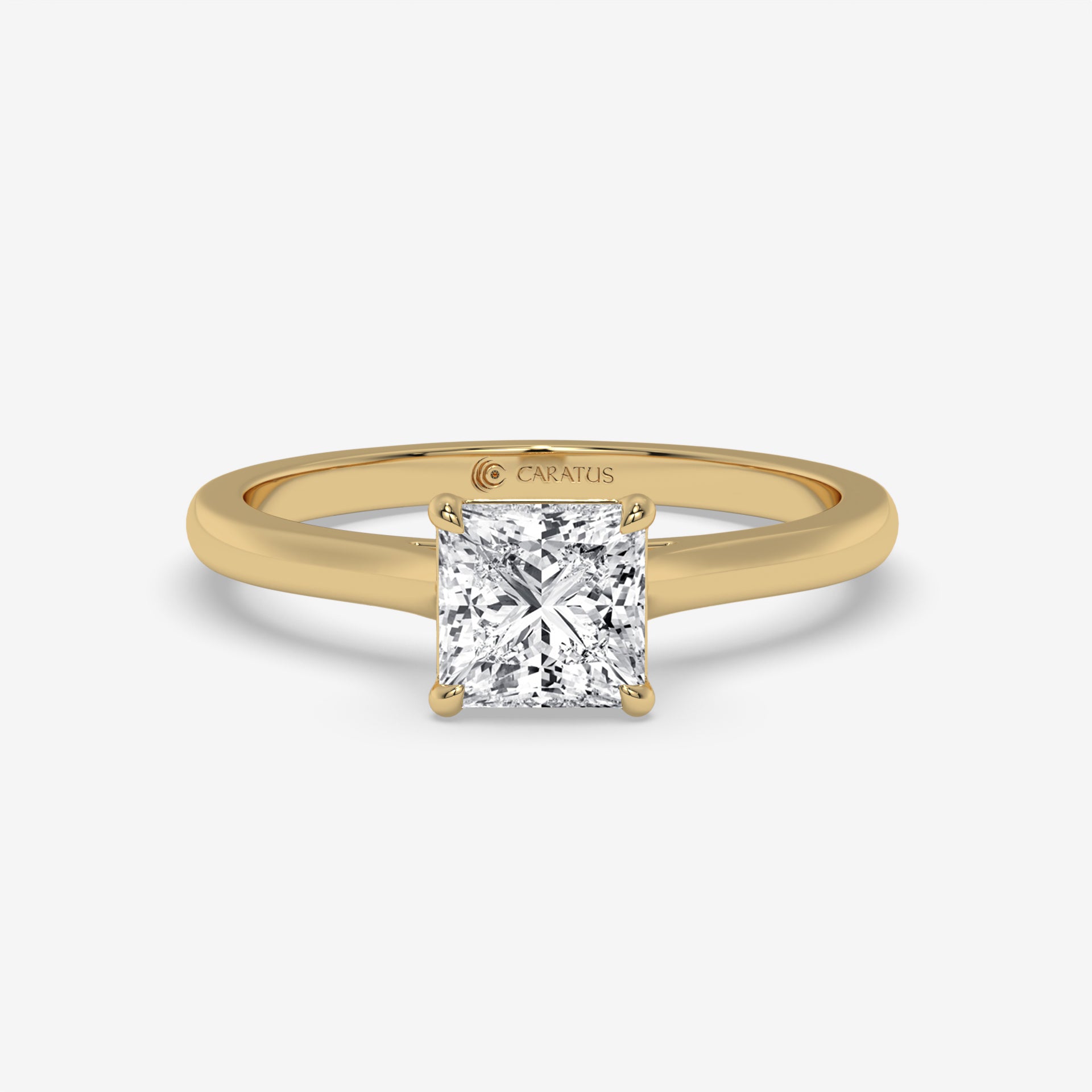 Rose Gold Princess-Cut Diamond Cathedral Ring in 1.00 CT