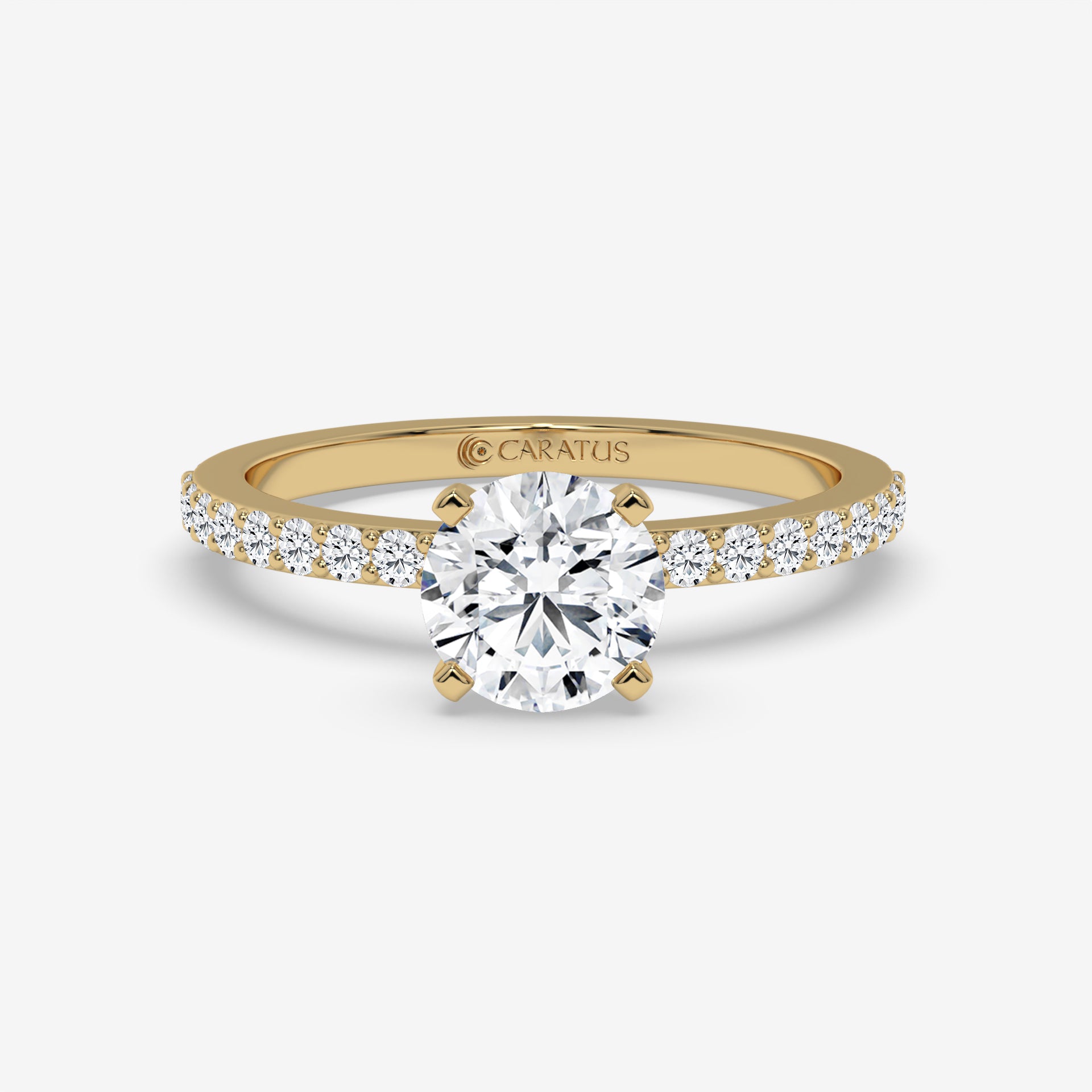 Cushion-cut diamond Ring with Channel-Side Diamonds in Rose Gold