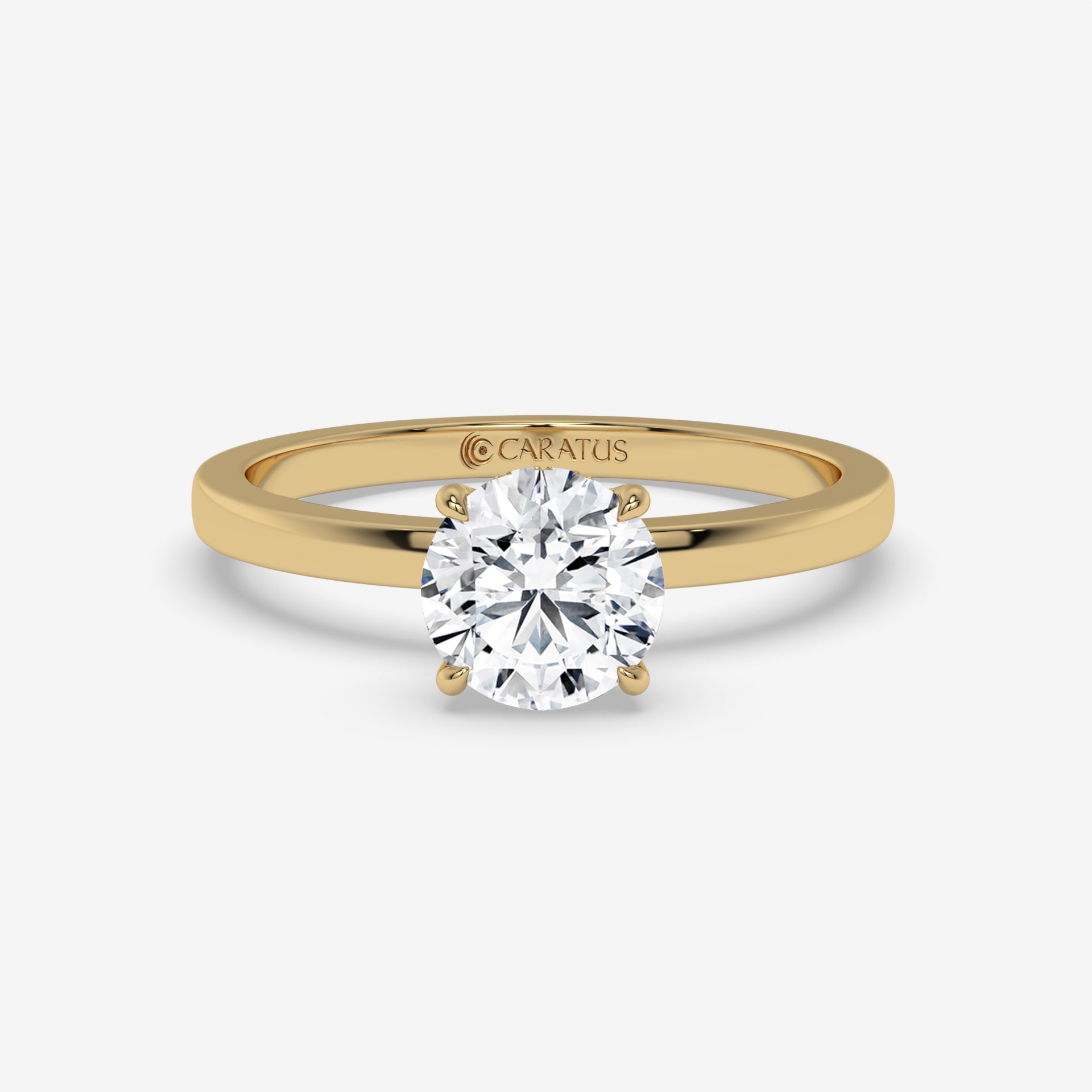 Round Diamond Ring with Accent Diamonds in White Gold