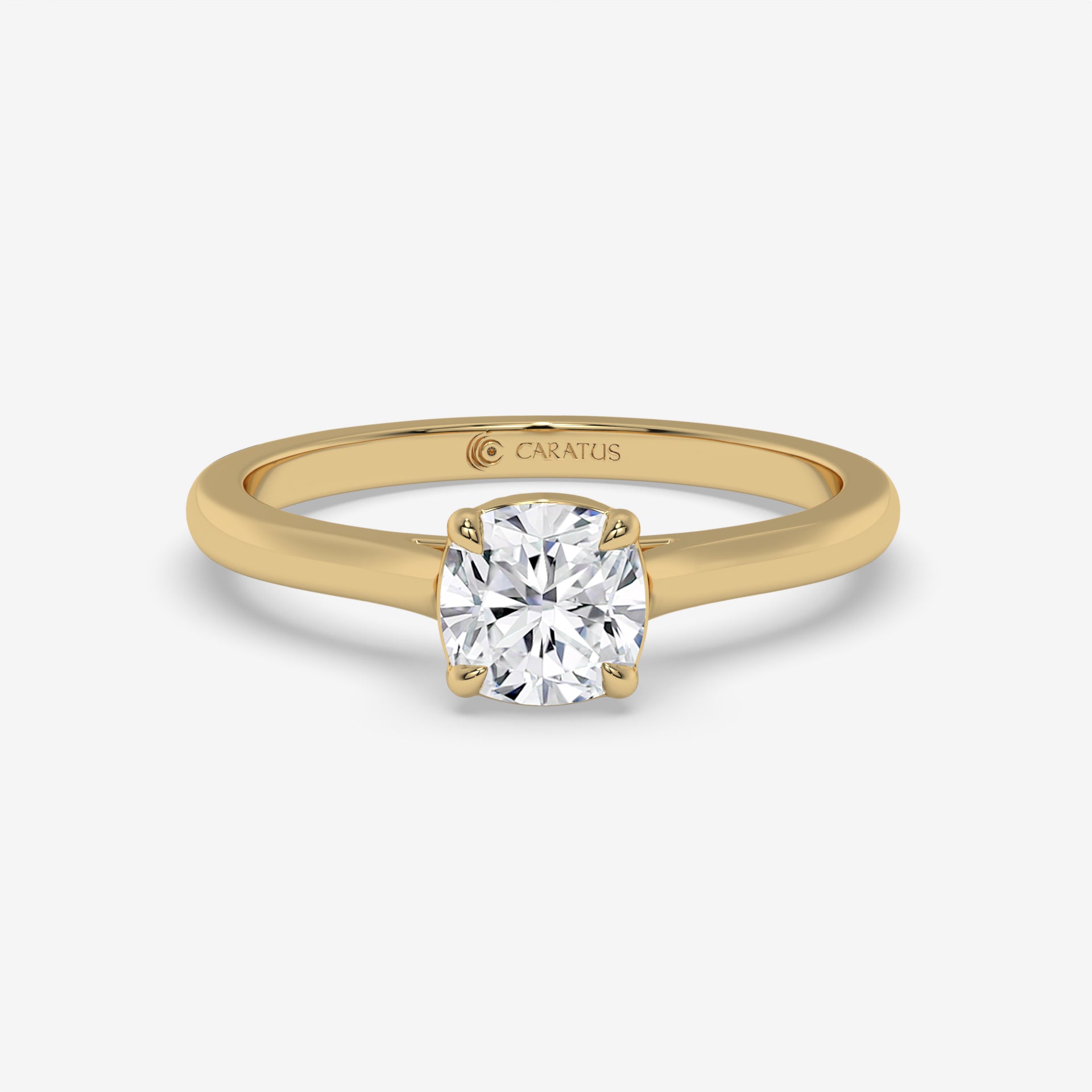 Cathedral-Style Cushion Diamond Rose Gold Engagement Ring