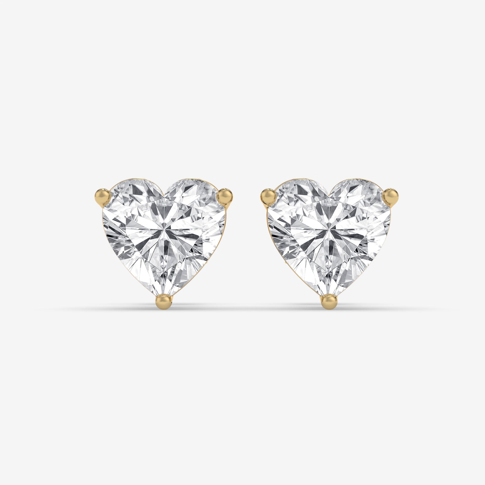 White Gold Heart-Shaped Diamond Stud Earrings