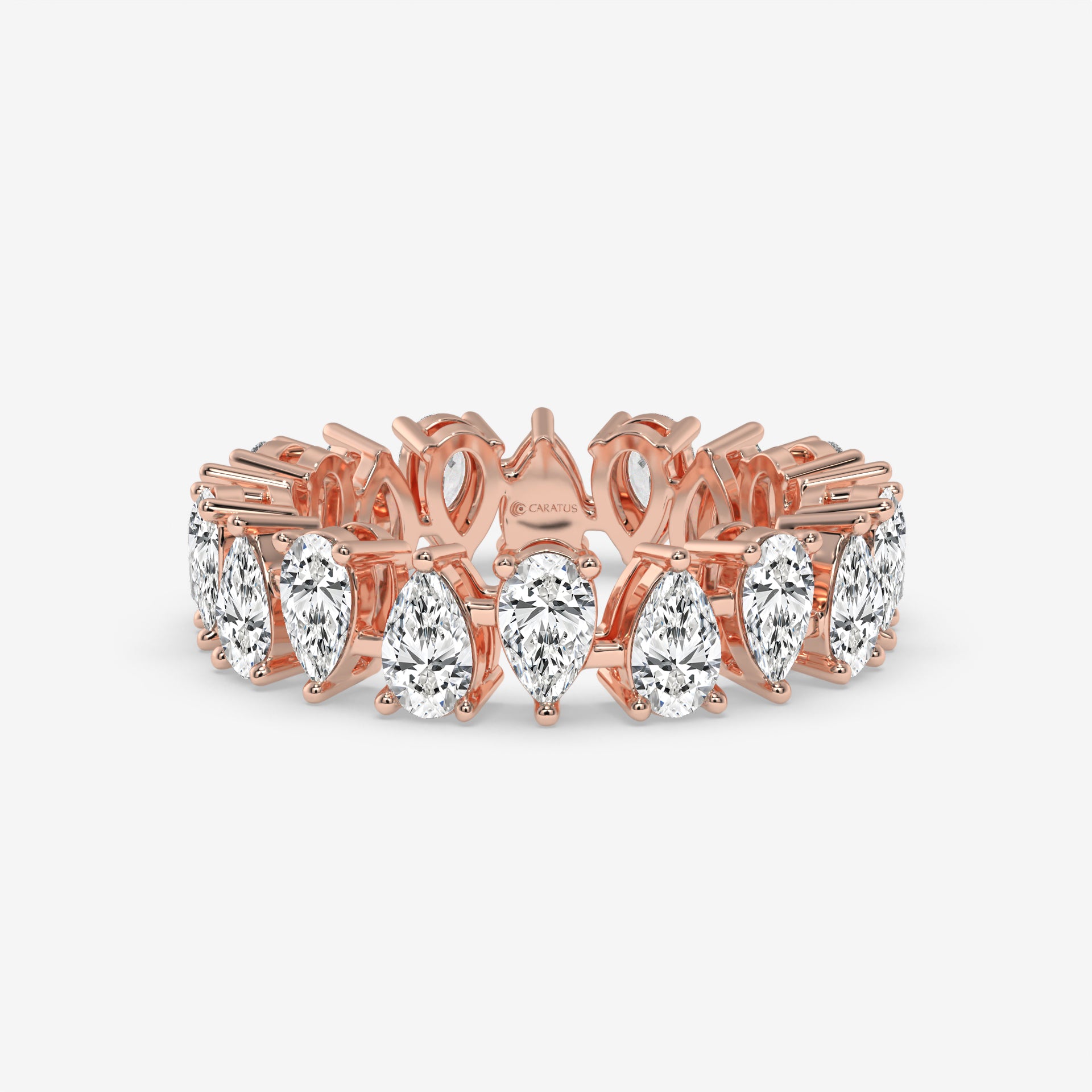 4.50 CT White Gold Pear-Cut Diamond Eternity Engagement Ring